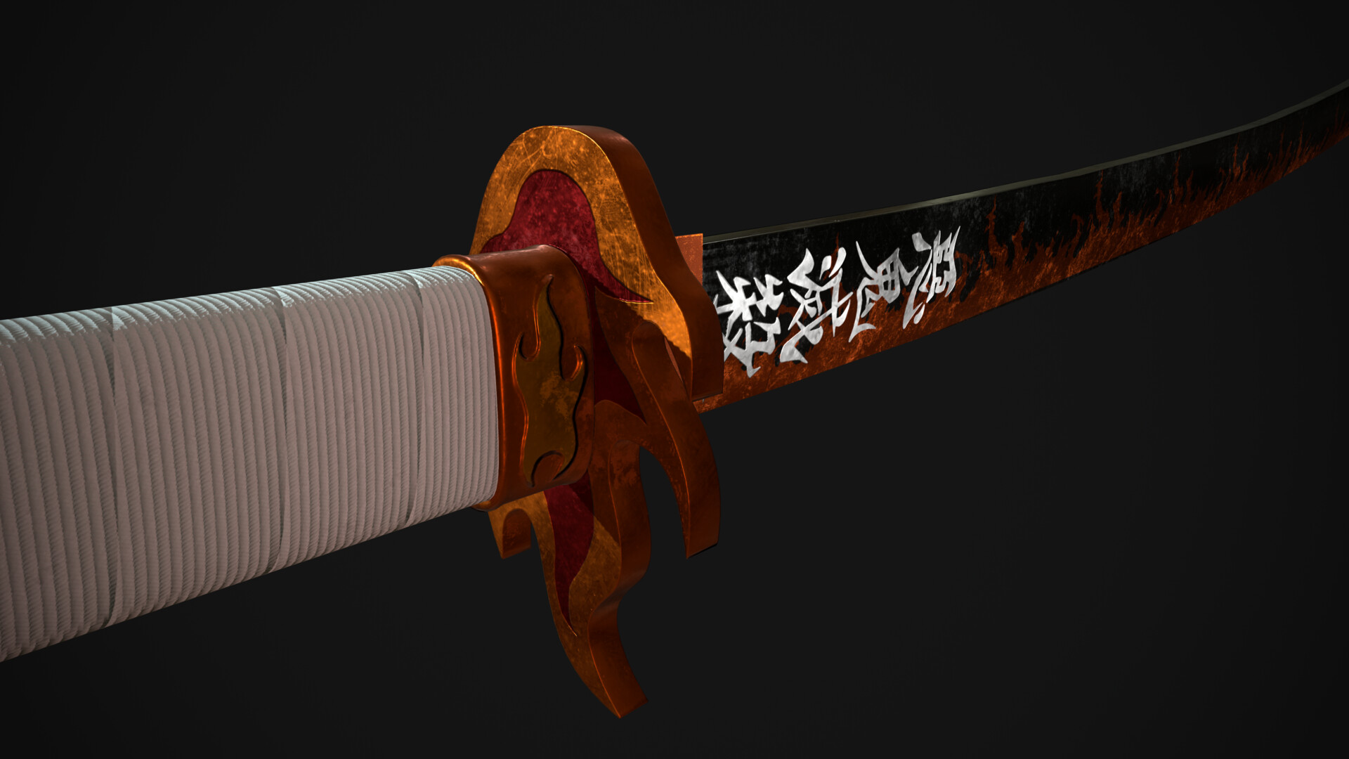 Artstation Rengoku Kyoujurou S Katana 煉獄杏寿郎の日輪刀 Dadioda