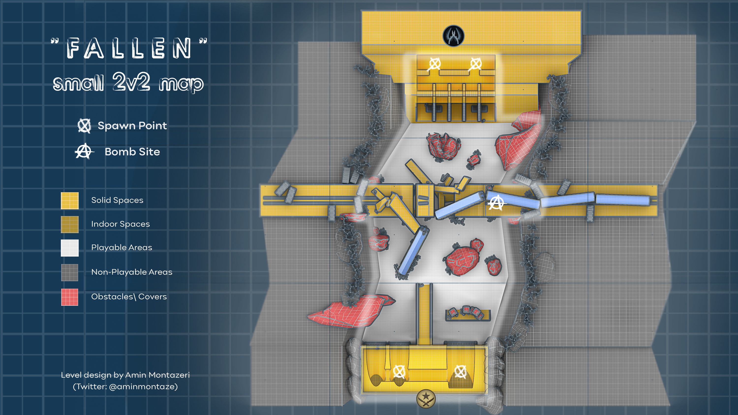 Top-down view (FALLEN 2v2 fps map)