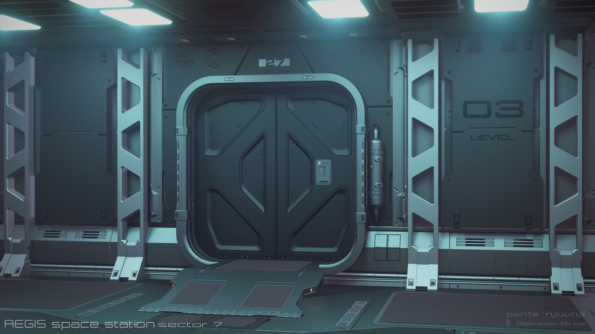 ArtStation Scifi door concept in Blender 2.92 Blender Bros