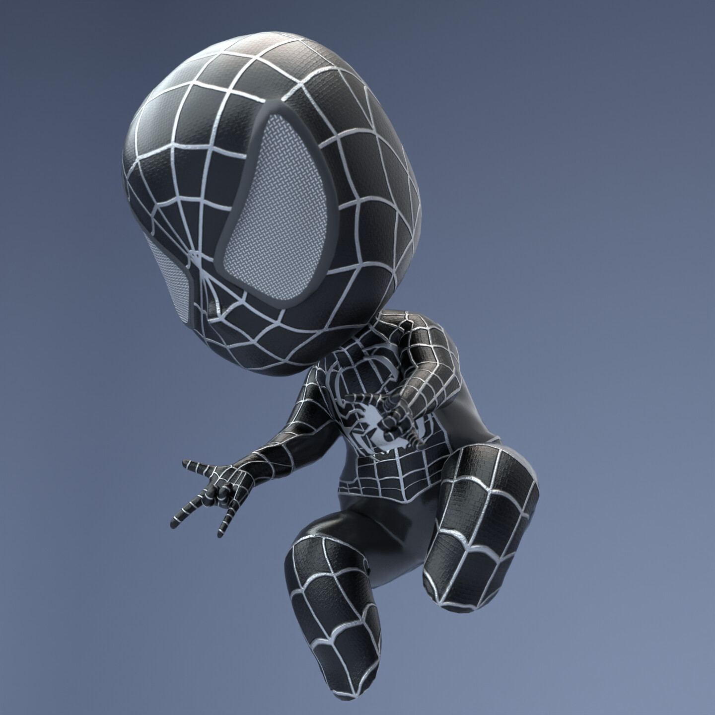 ArtStation - Chibi Black Suit Spiderman