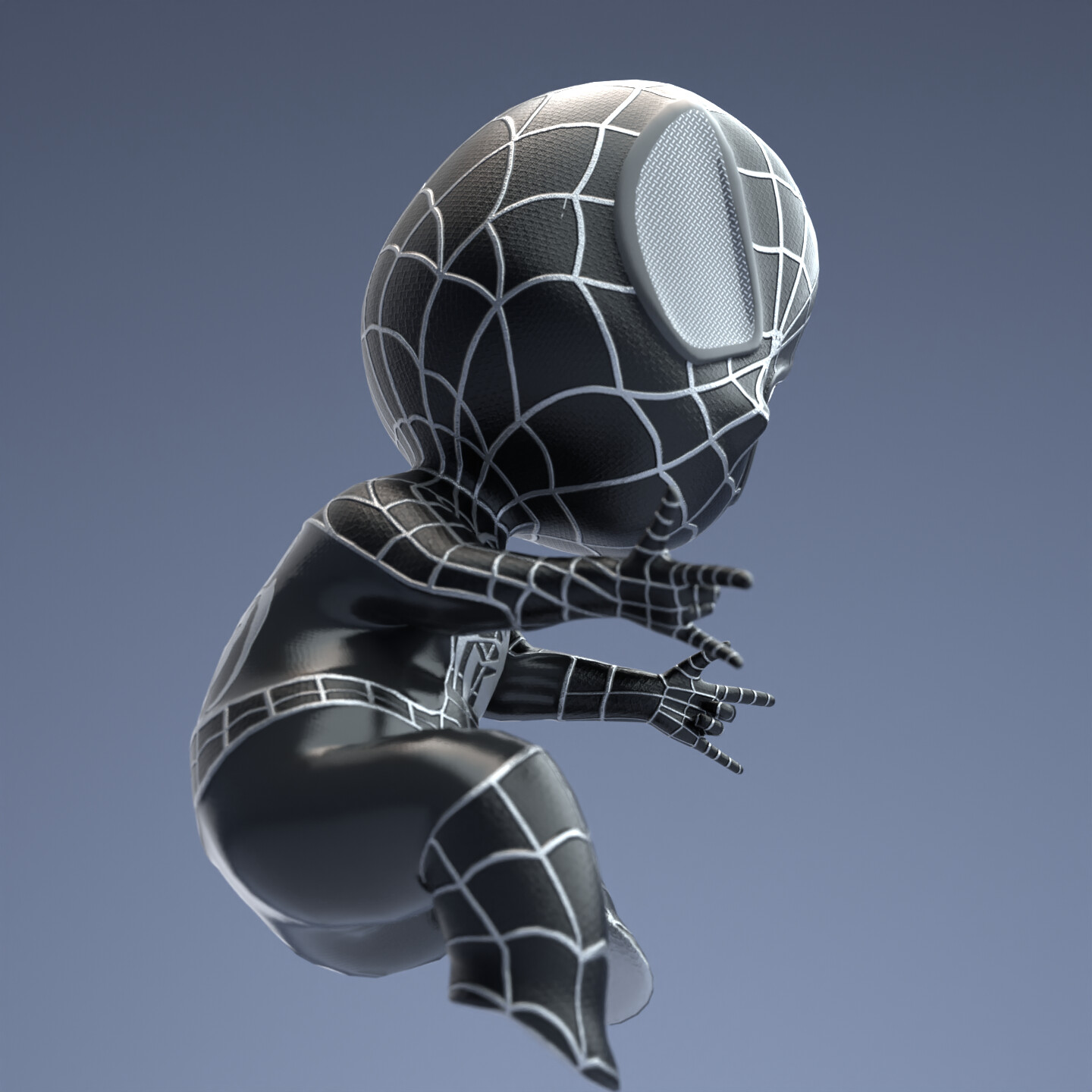 ArtStation - Chibi Black Suit Spiderman