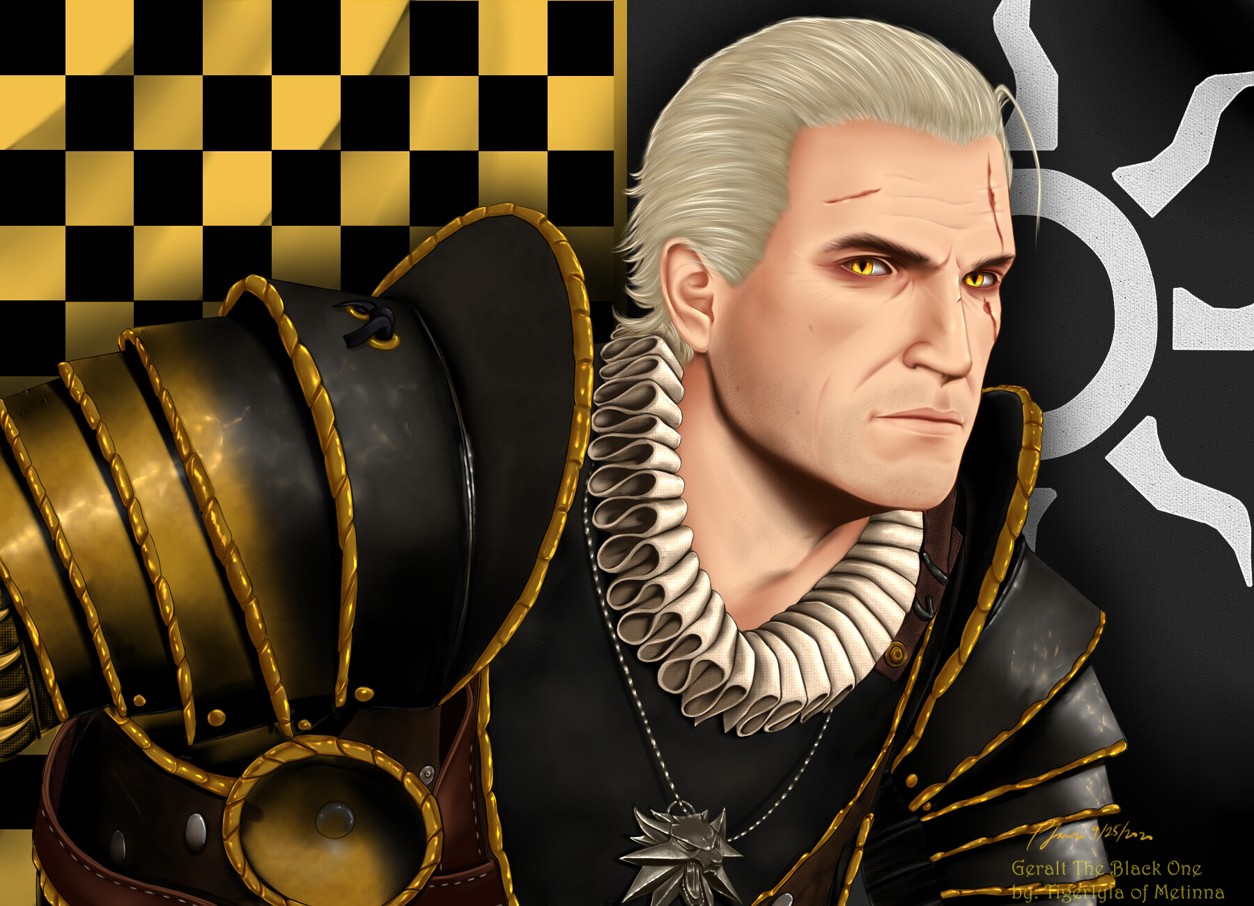 ArtStation Geralt The Black One Great Sun Armor