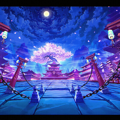 Artstation 废墟城市 二次元卡牌背景 老图 Artstation 废墟城市 二次元卡牌背景 老图