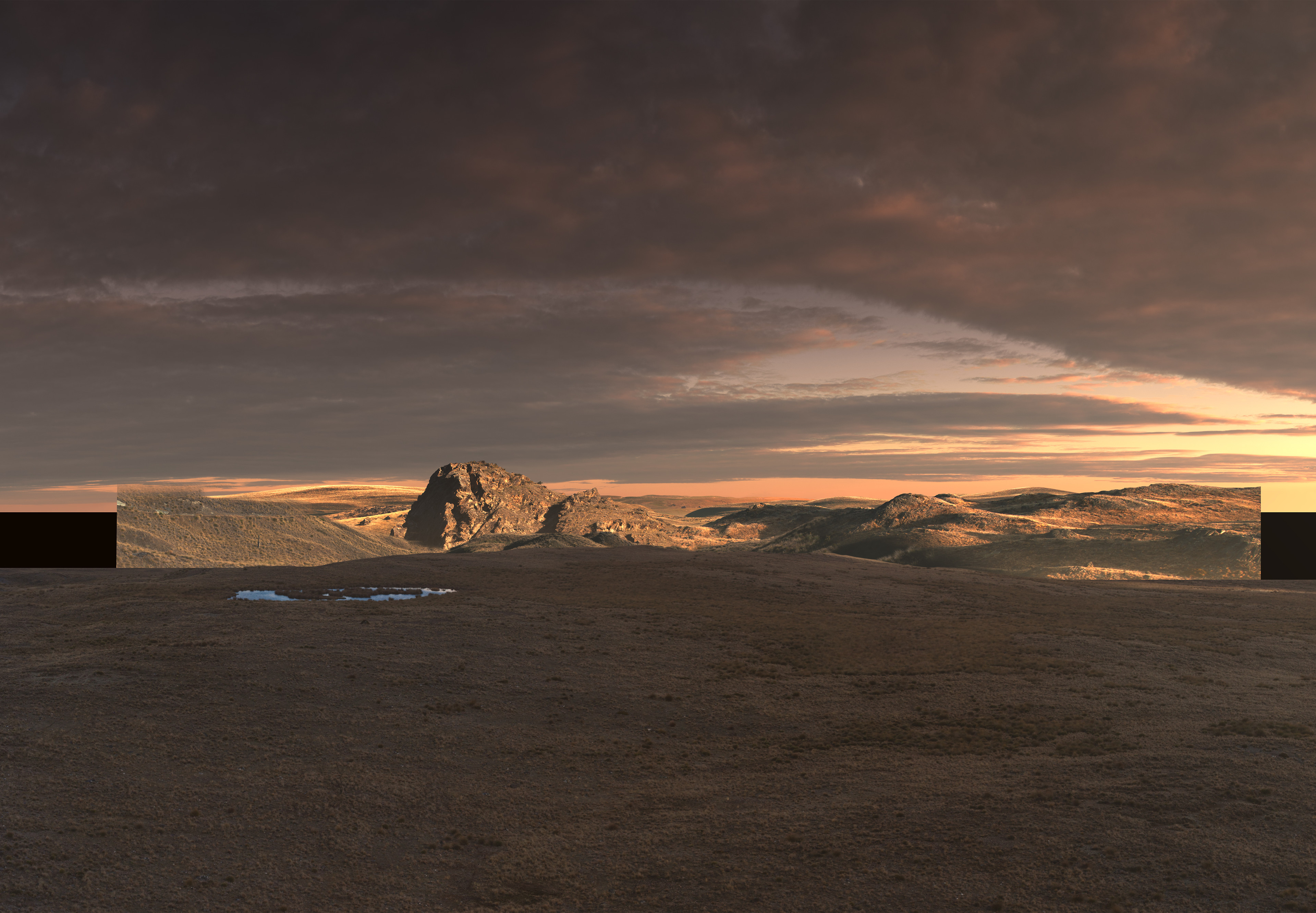Here are 2 wide paintings for the sequence before the final battle. They show the two opposite directions of the location, one to the mountains where the old people, women and children will escape, and one to the battle field for all the others to fight.