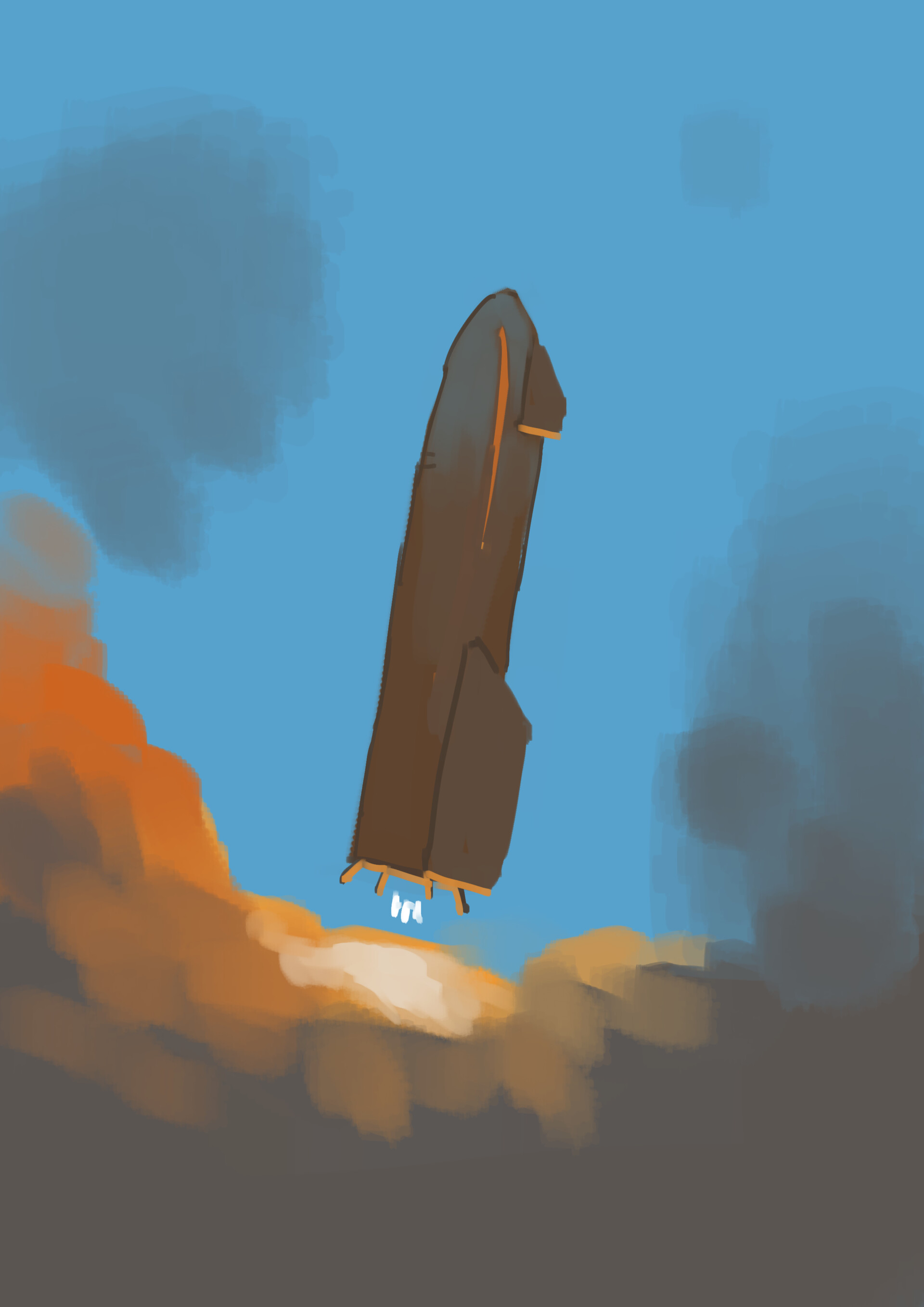 ArtStation - SpaceX Starship Landing