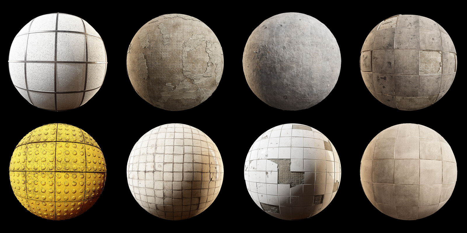 Main tiled materials