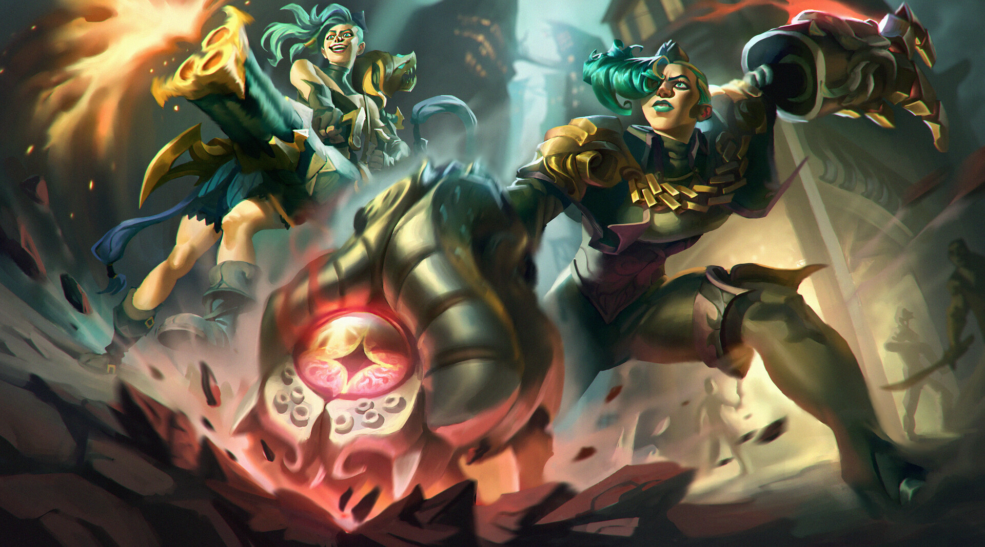 ArtStation Dark Waters Vi & Jinx Splash Art (fanmade).