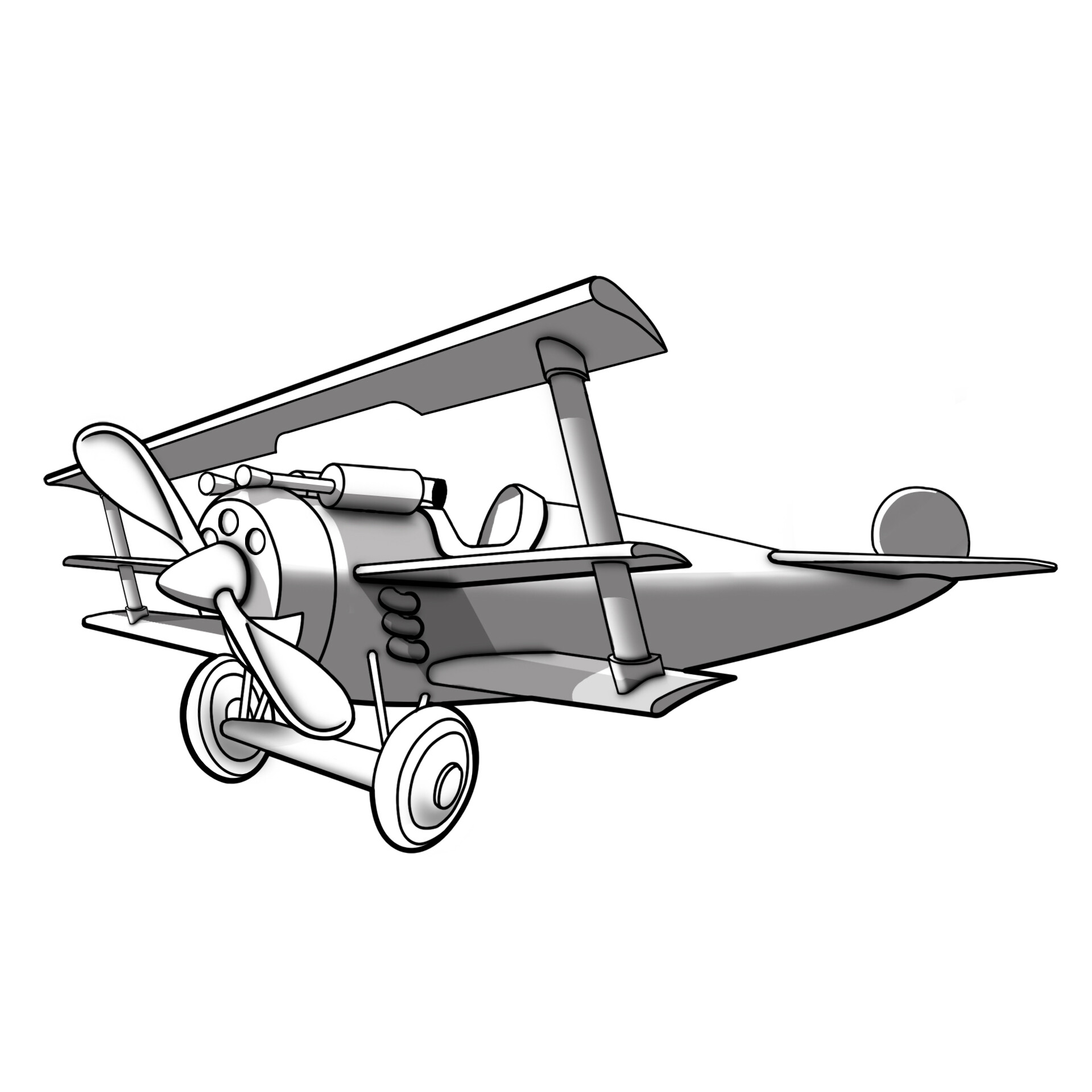 ArtStation - Vintage airplane, cartoon character design