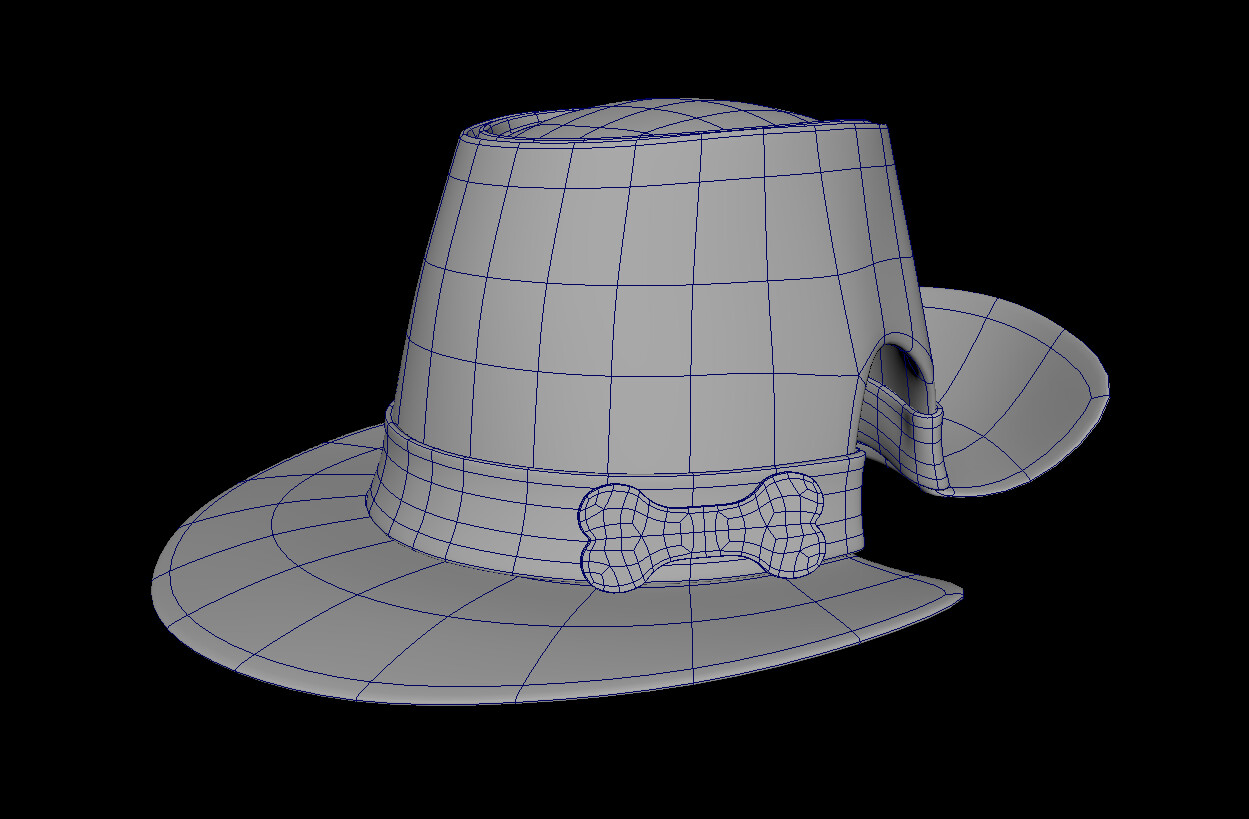 Wireframe view of the hat.
