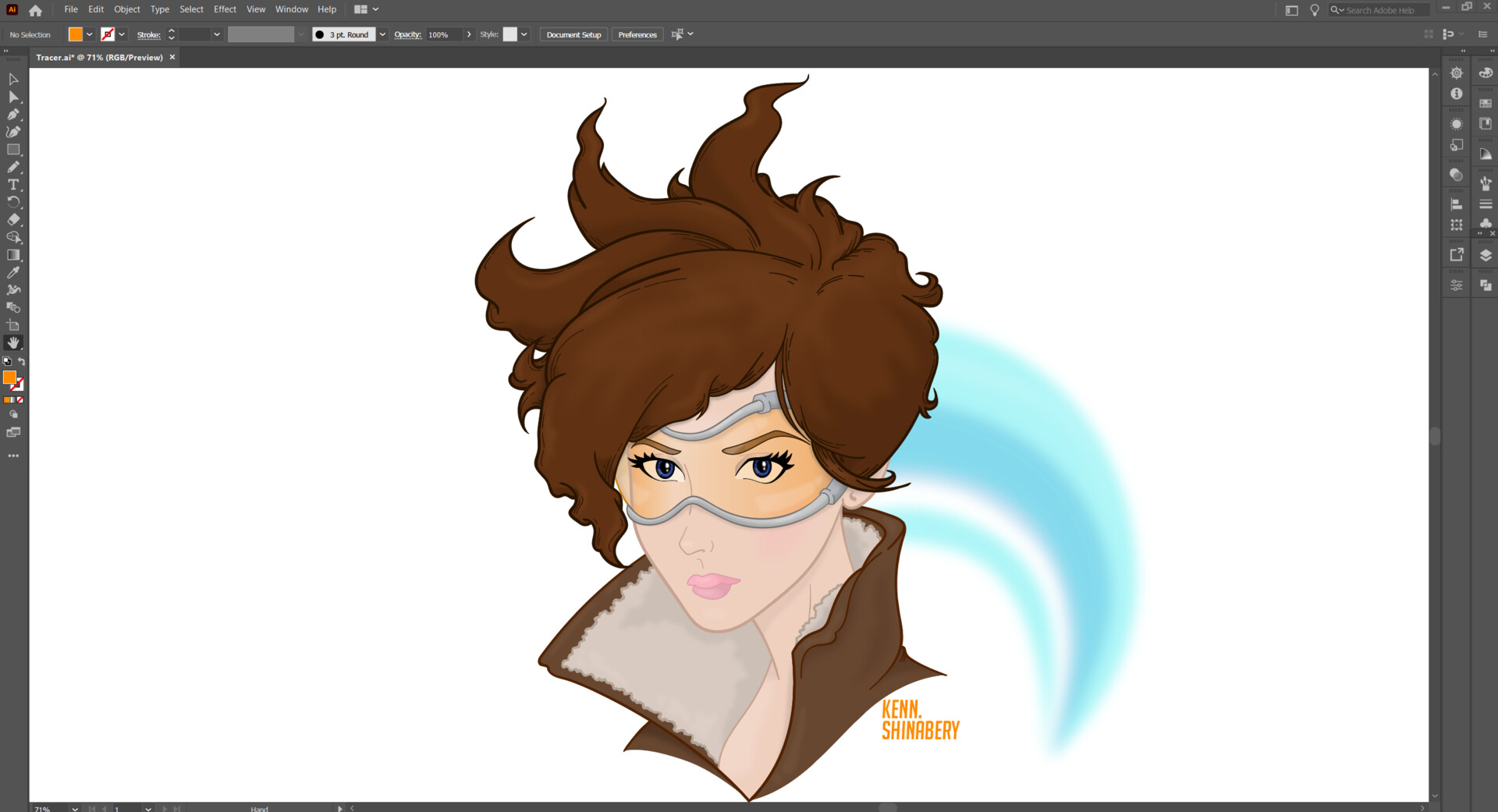 Tracer from OVERWATCH (vector style) on Behance