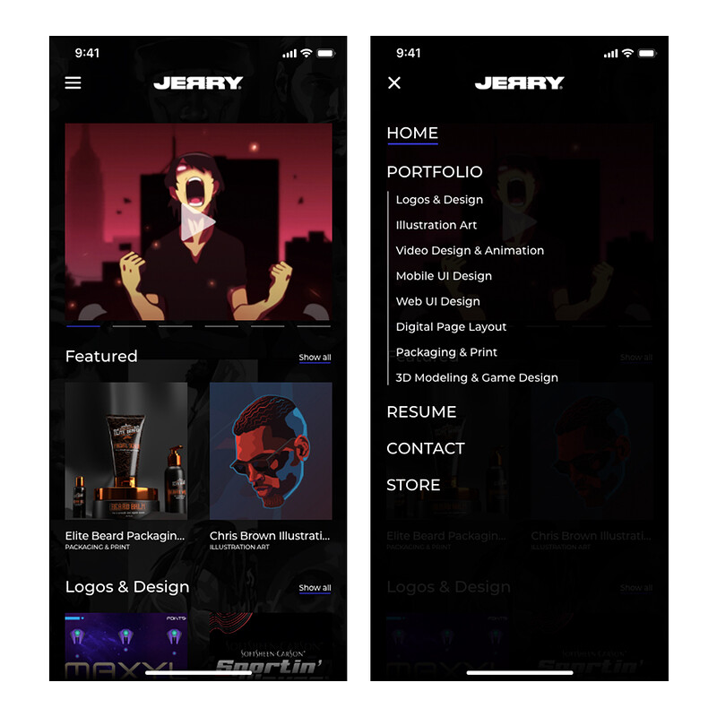 Jerry Ubah Mobile Site Redesign | UI/UX (Mobile)