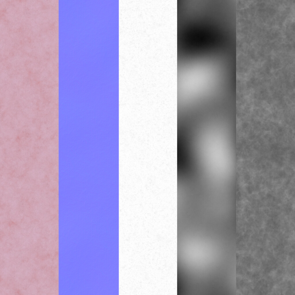 Basecolor, Normal, AO, Height, Roughness