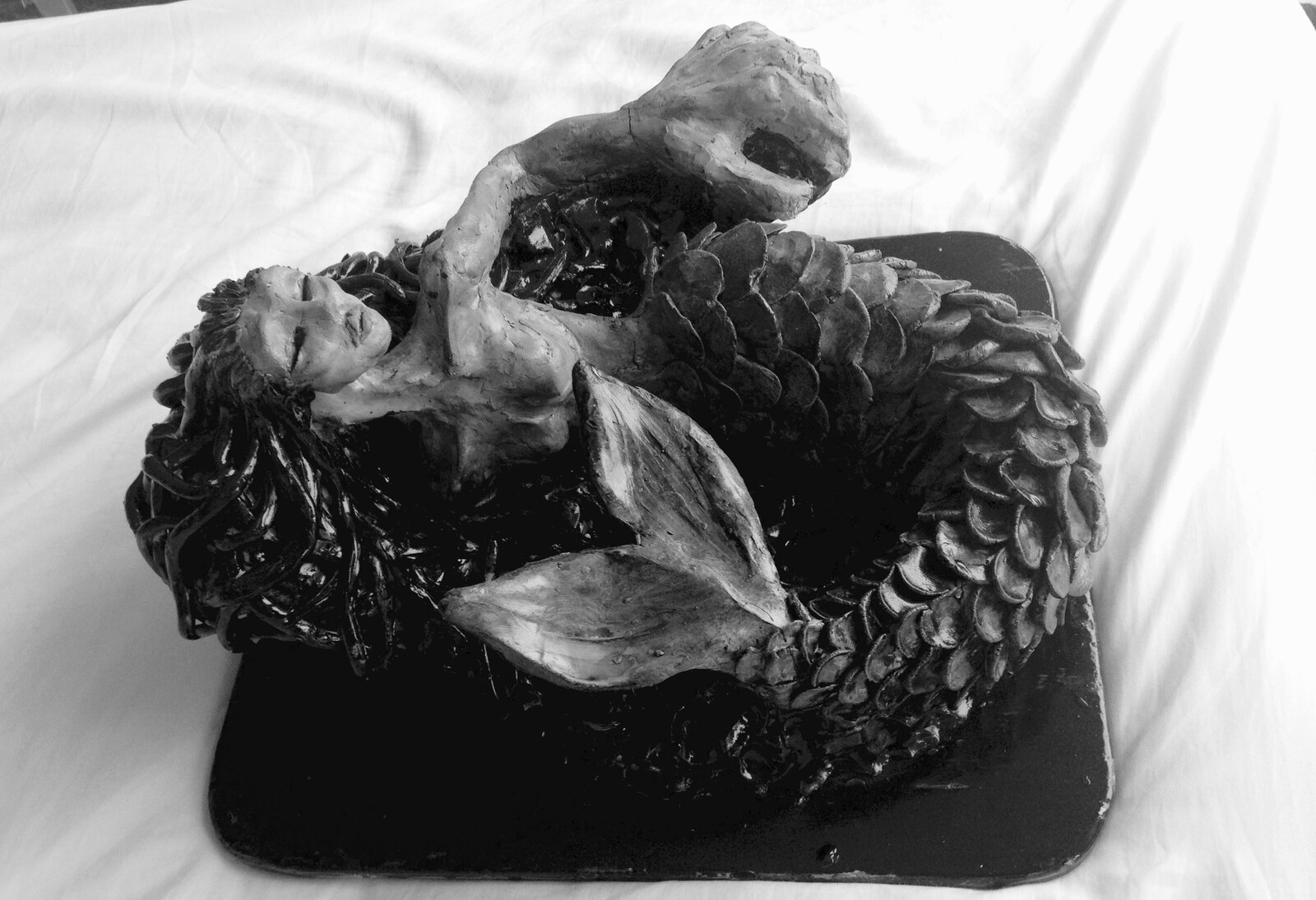 My Final Mermaid. I sculpted her in 5 hours again for my final school assessment. Varnished after.

May 2015