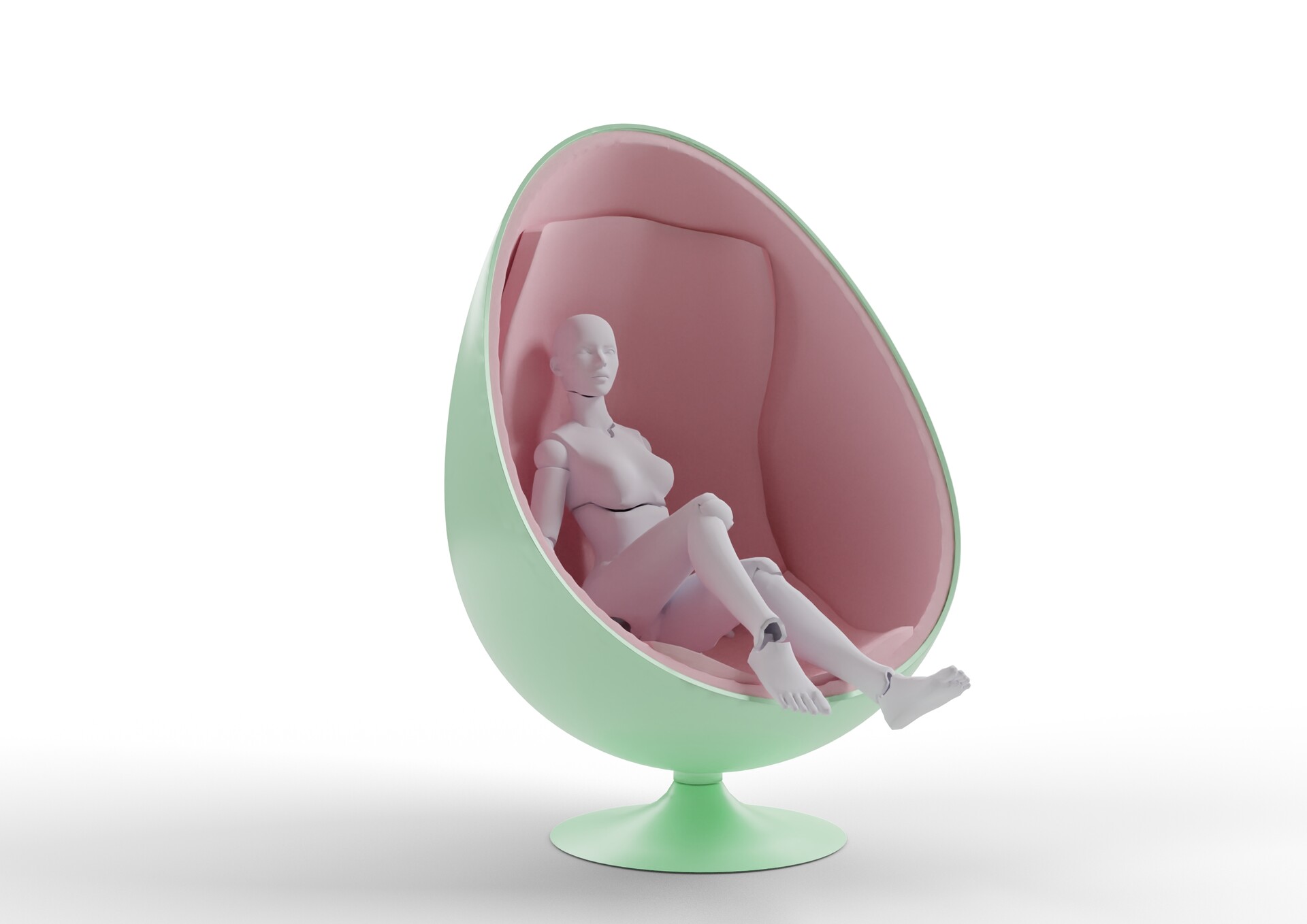 Egg pod chair that closes sales