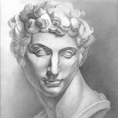 Classical Drawing of David Sculpture
