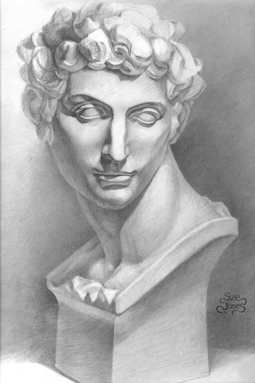 Classical Drawing of David Sculpture