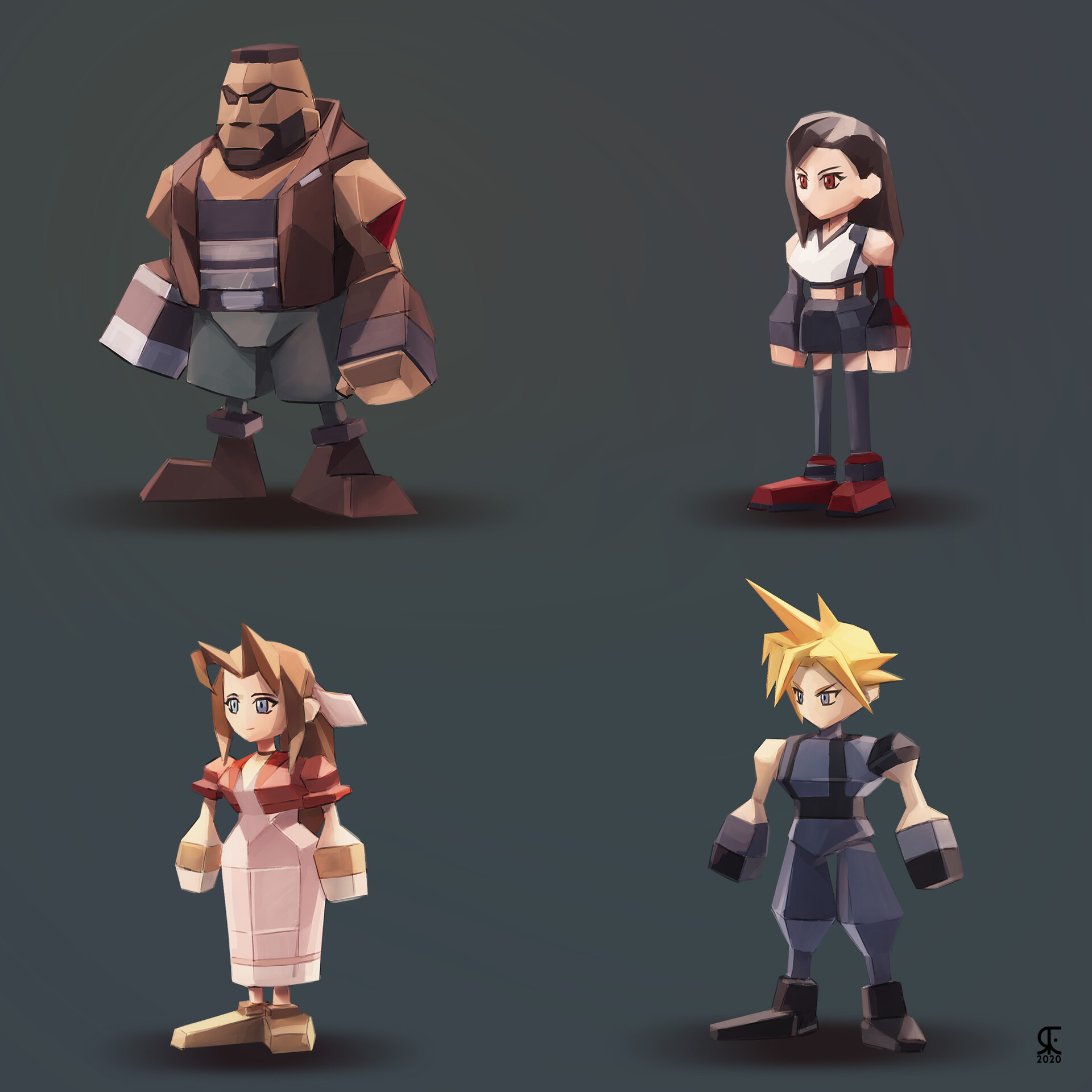 final fantasy 7 low poly