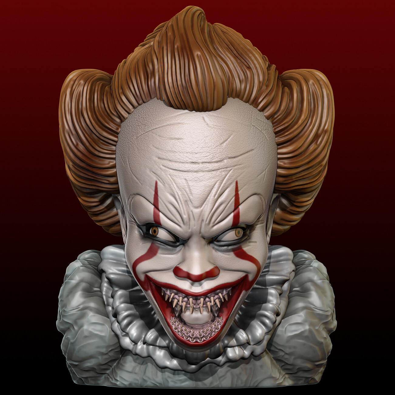 Artstation Pennywise It Carl Espzar He has open mouth and he loos just like in real life i mean in movie. artstation pennywise it carl espzar