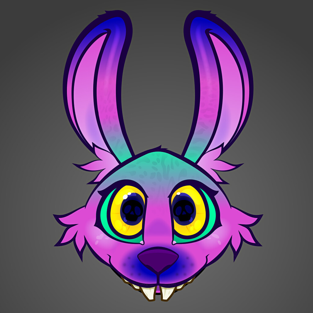 Lisa Frank inspired Animal Head