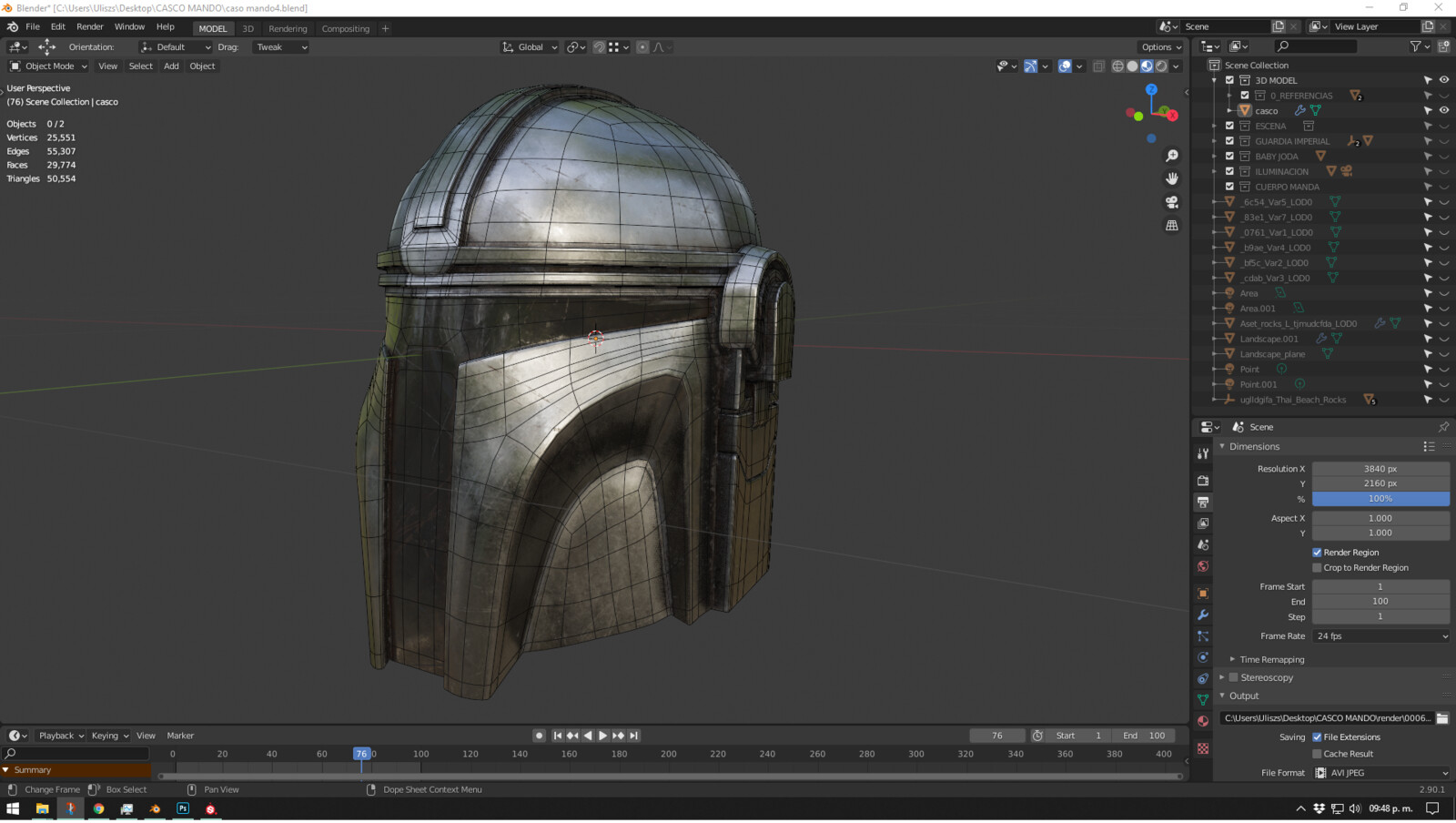 MODEL HELMET IN BLENDER
