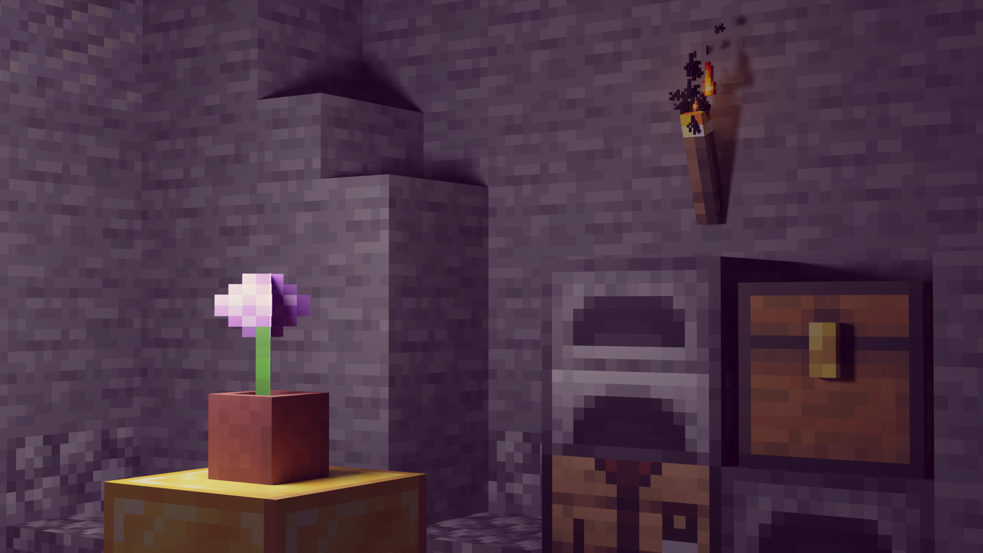 Artstation Minecraft Allium 3d Render