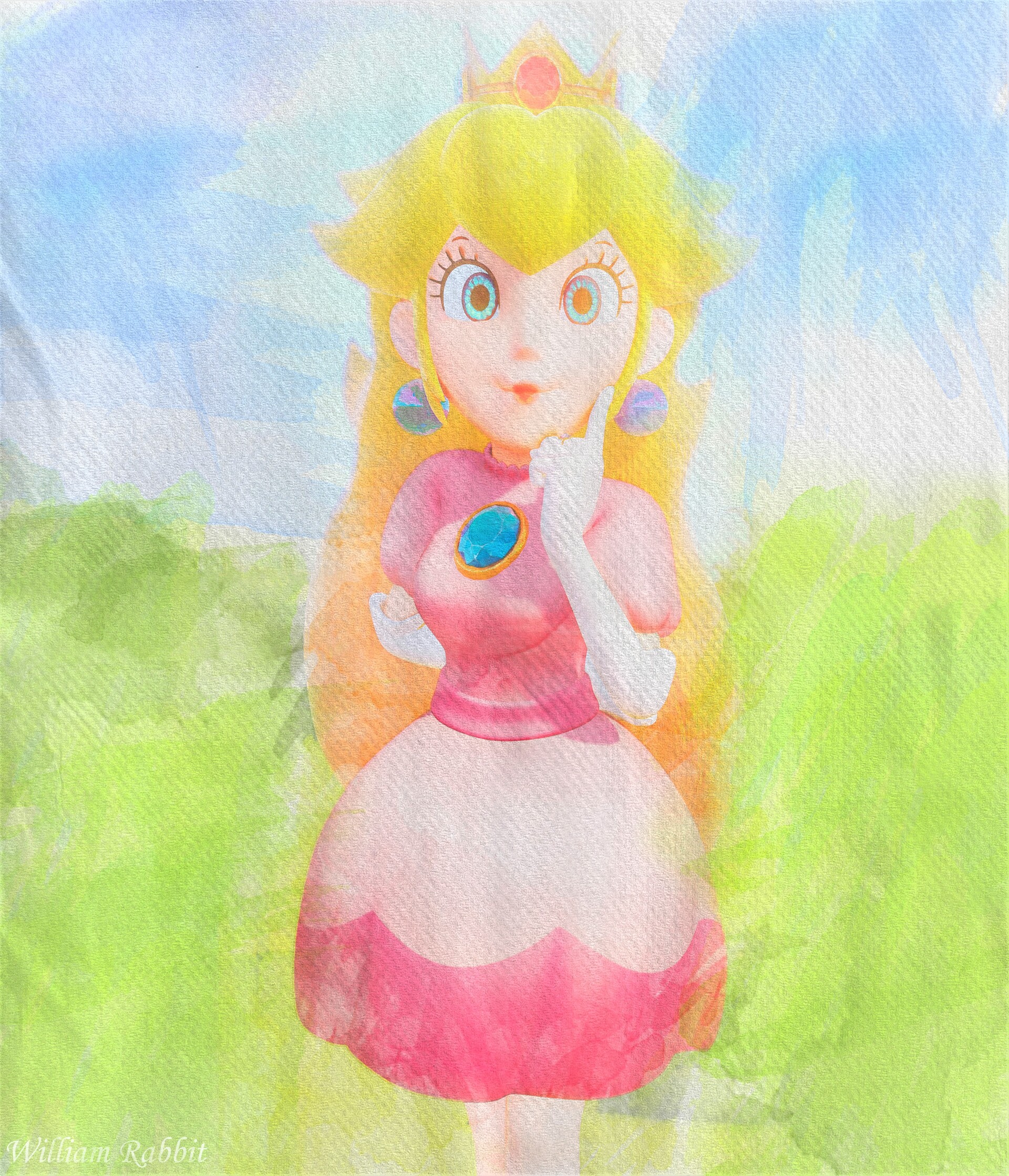 Princess Peach painting.