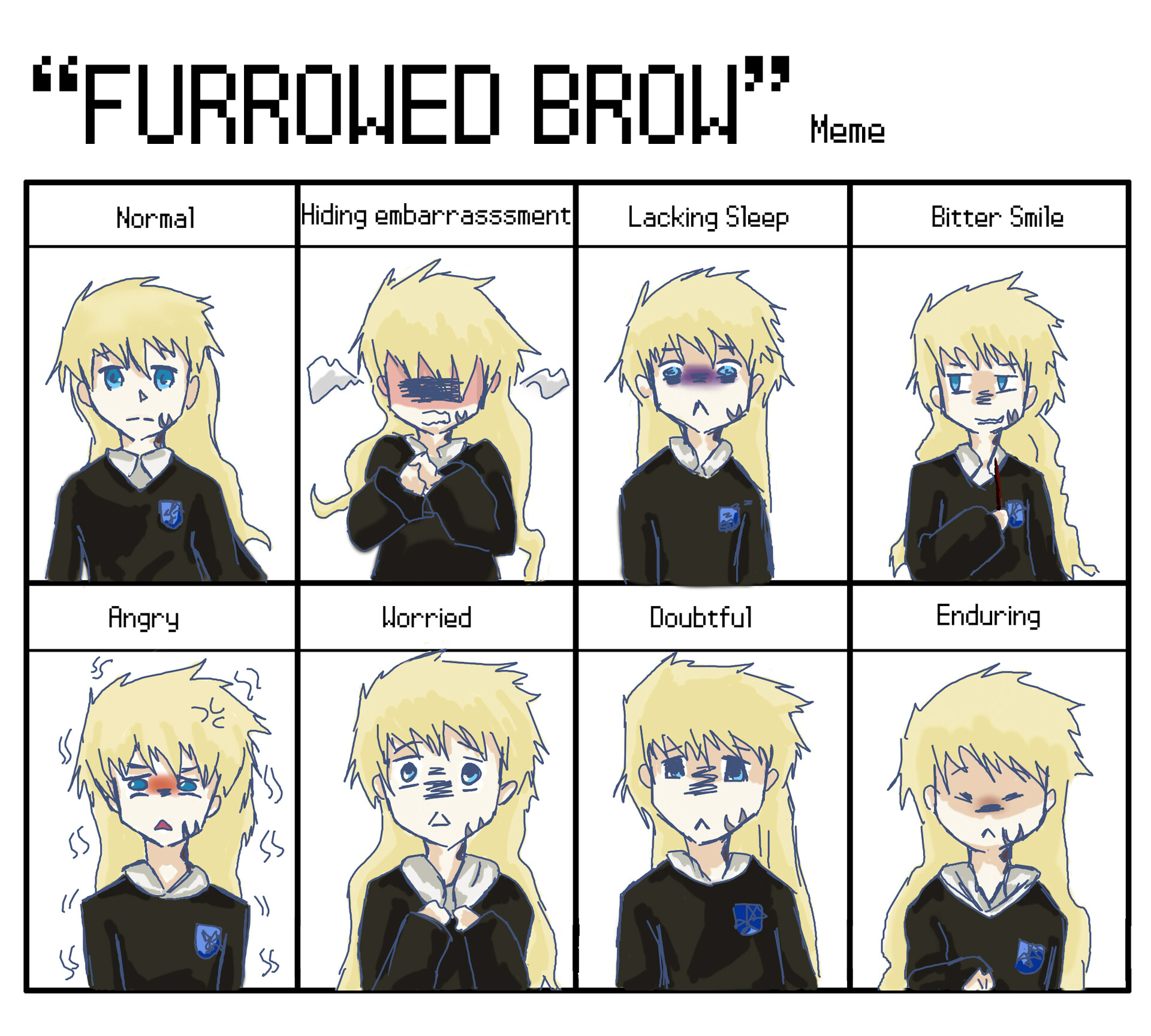 Artstation Echo Opfer Oc Ravenclaw Character Expression Meme Chibiclem