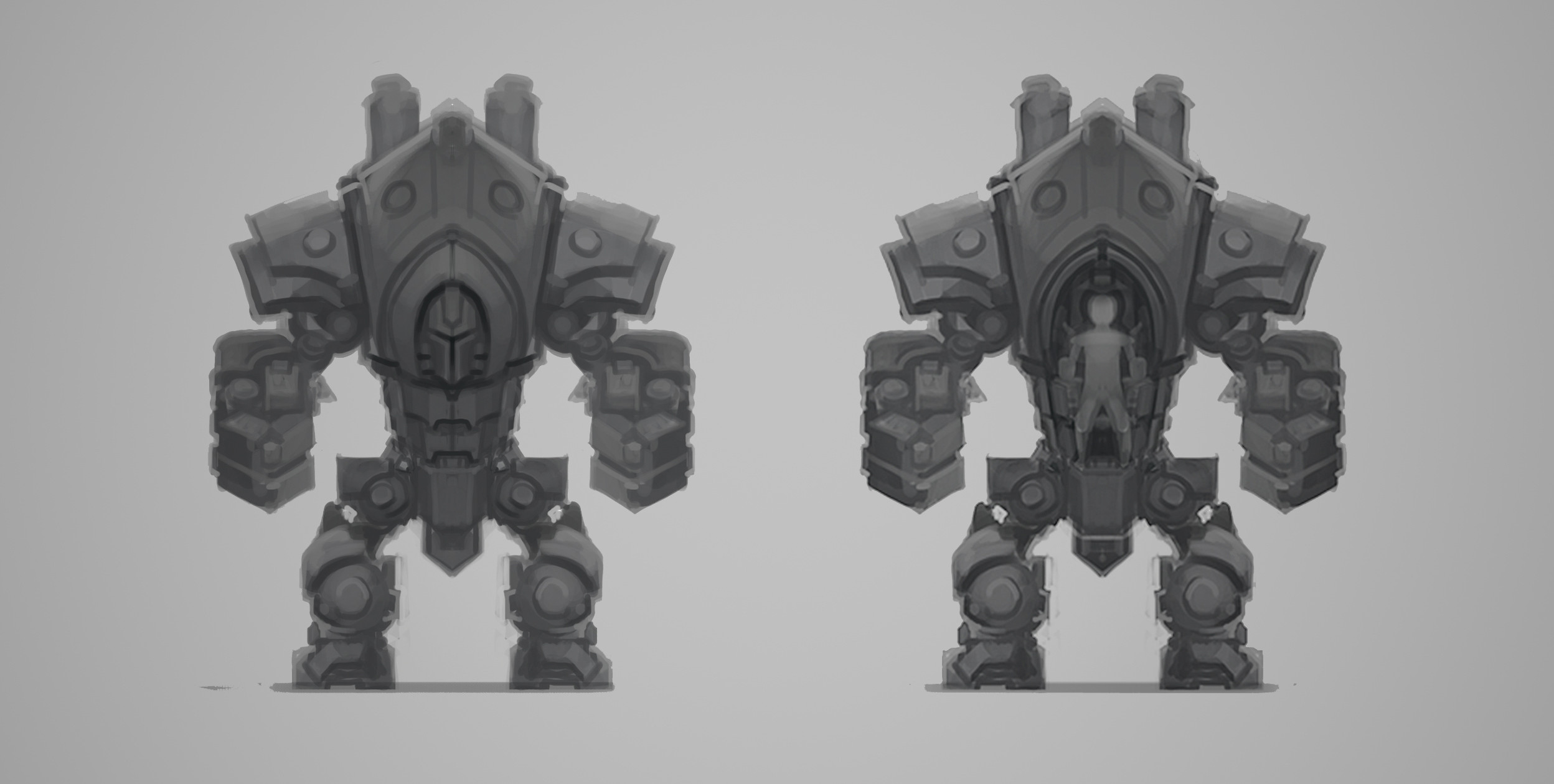 Players in heavy and closed armor can show off their gear or win. For this, the front of the armors can be opened and the pilot to be seen.