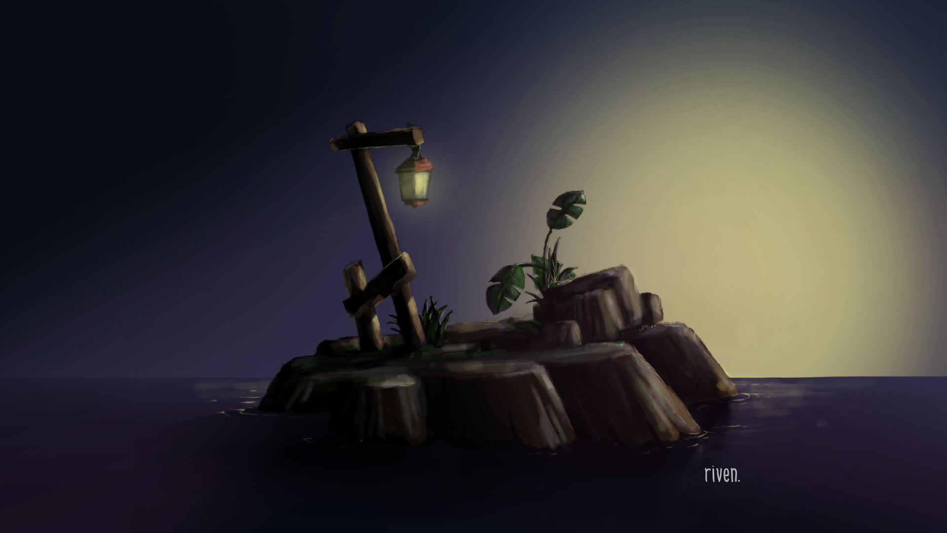 ArtStation - Island at night