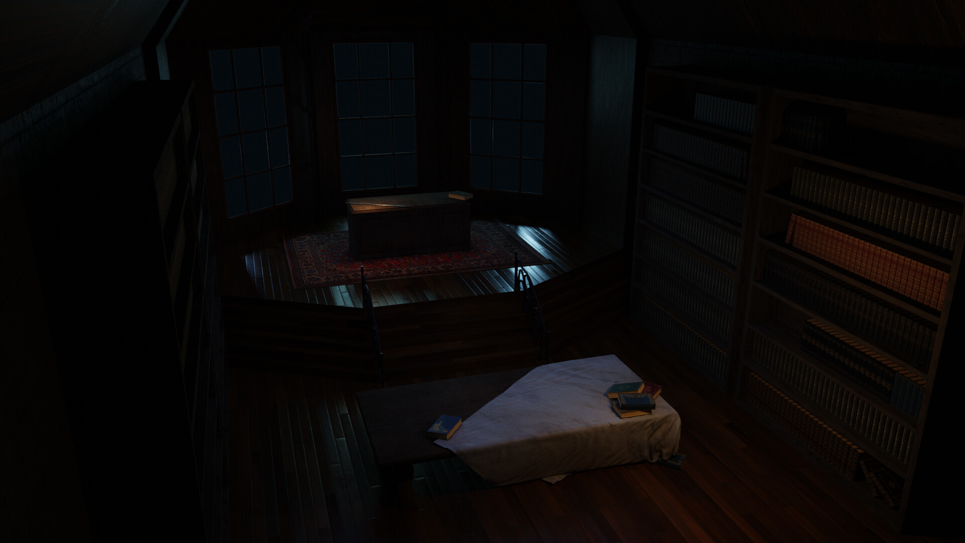 Artstation Antal Wulf S Study Room Bence Gyori Bundi