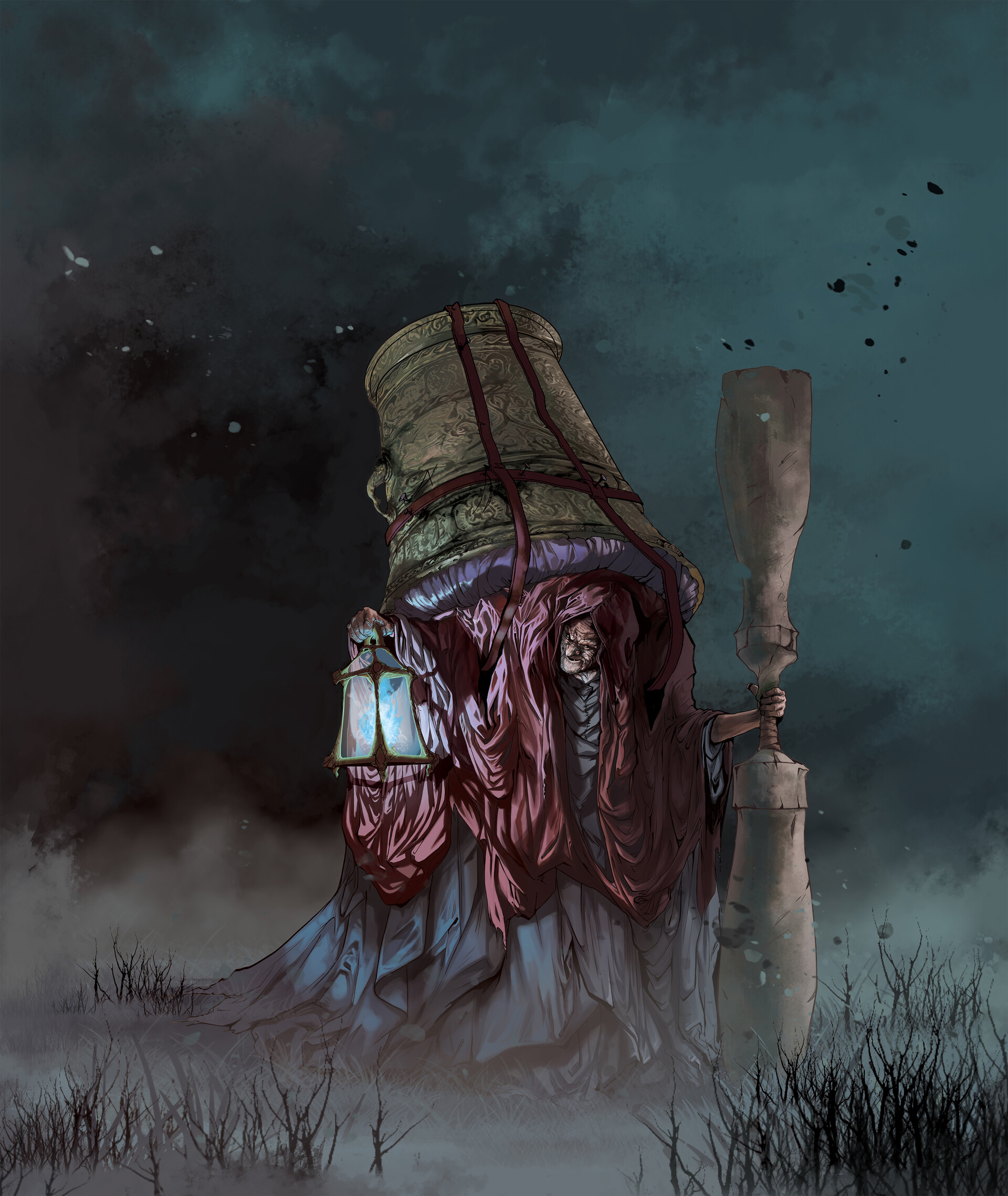 [Concurso NPC] Monstruosos, Estranhos e Assustadores Alessio-greco-baba-illustration-one-page