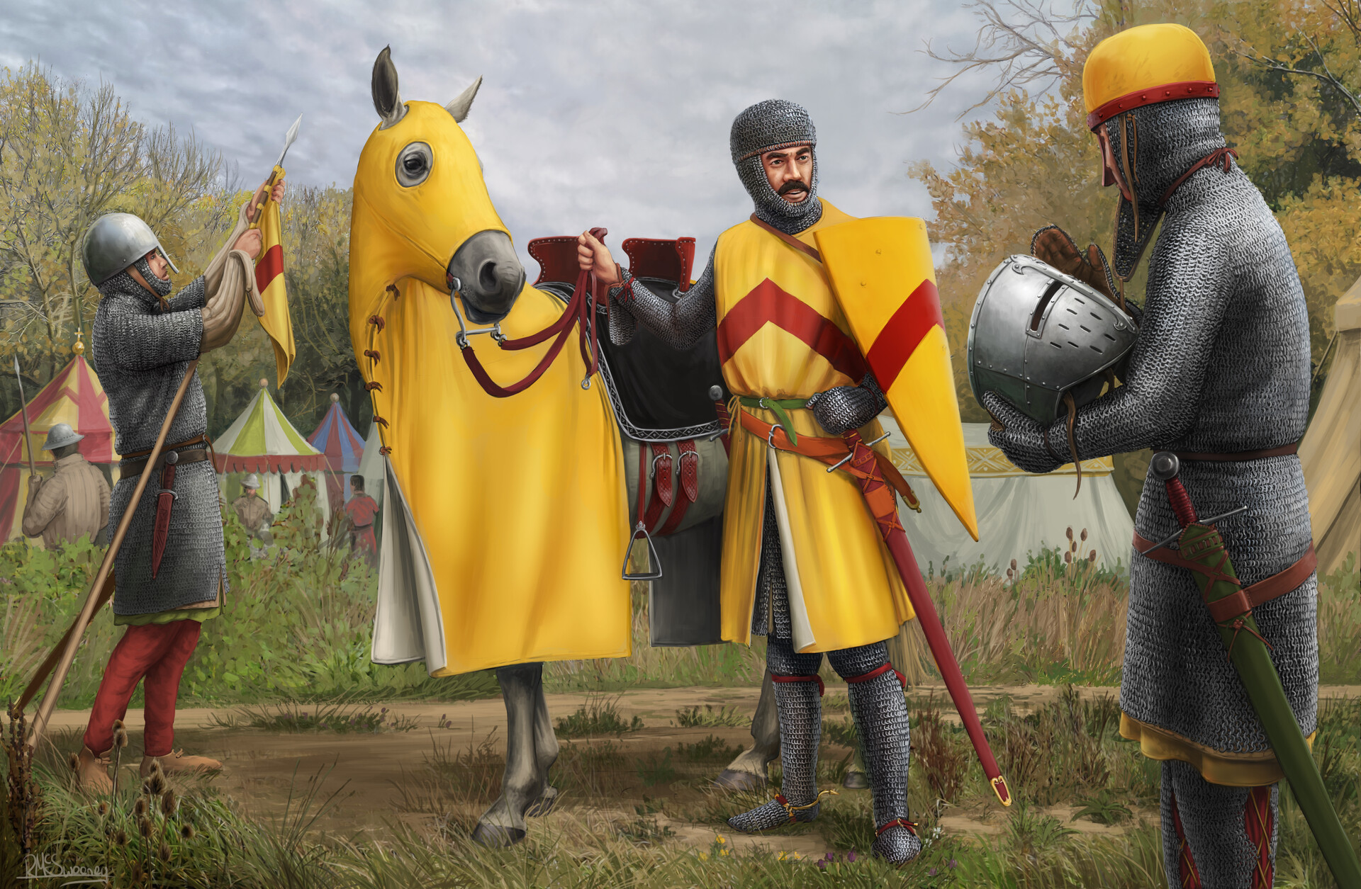 Three knights. Лагерь рыцарей. Средневековый лагерь рыцарей. Рыцарь Барон. Рыцарский лагерь арт.