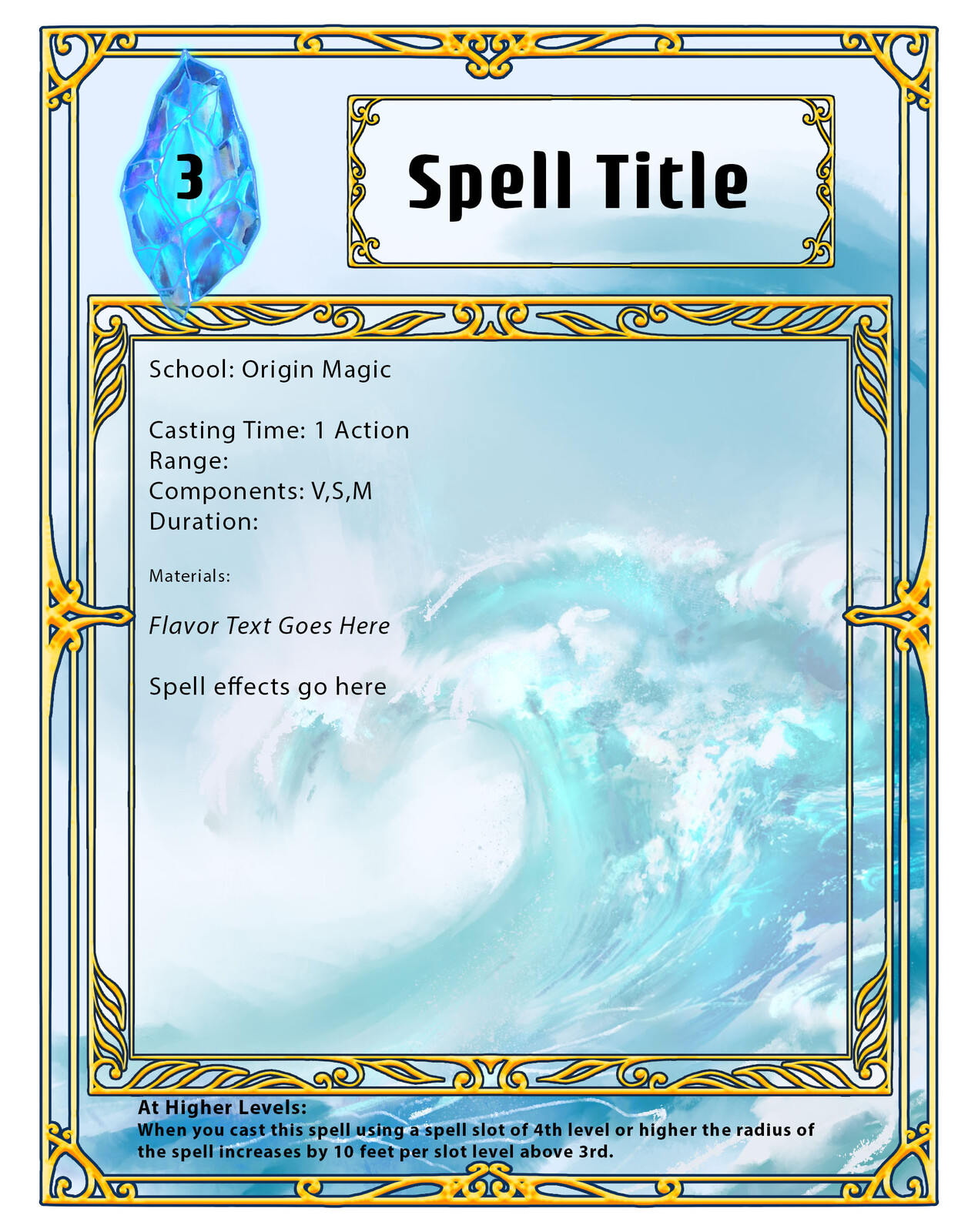 For water spells
