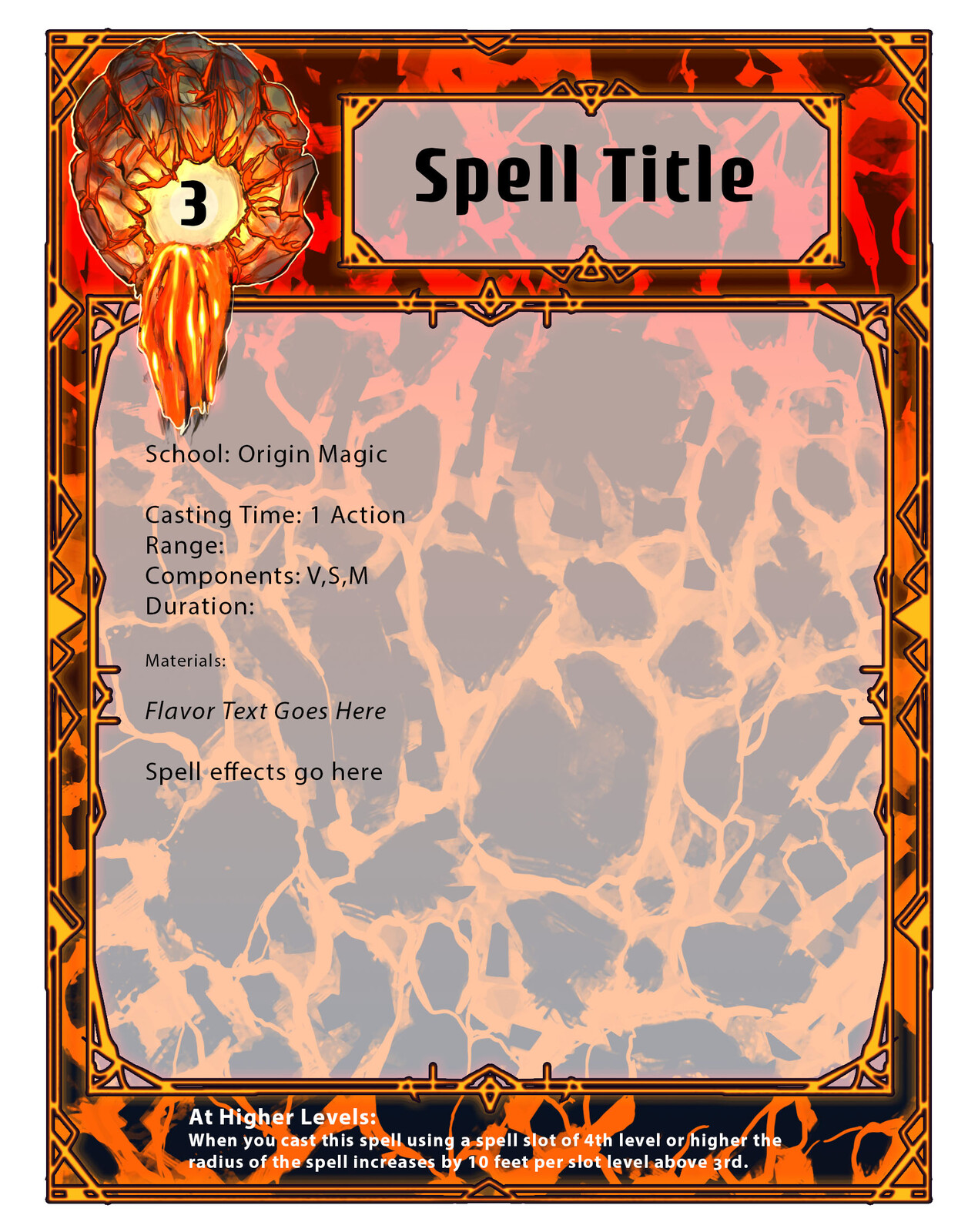Magma Spell Card, for those who wish to unleash the rage of the earth. 