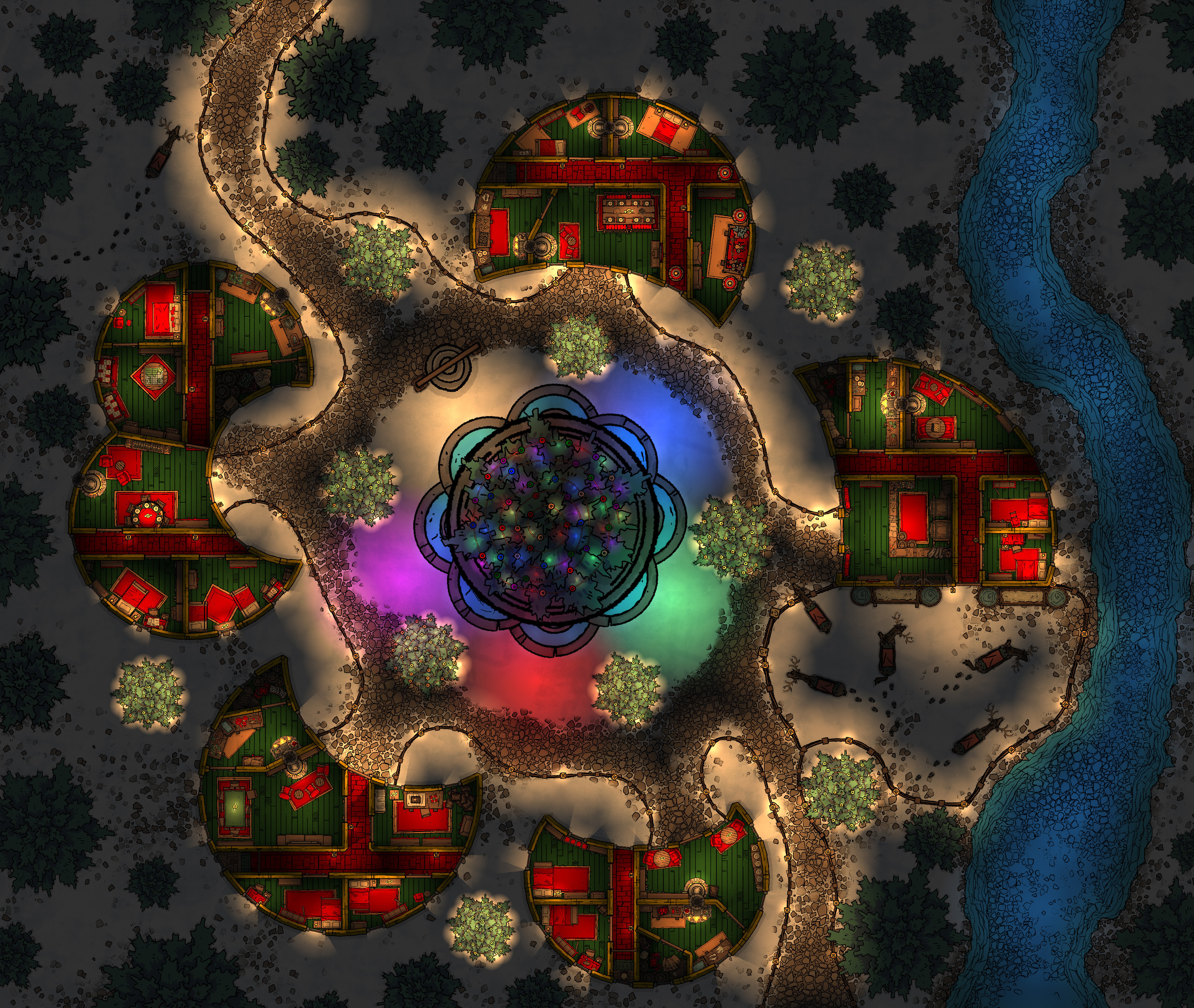 Holiday Village by Night
