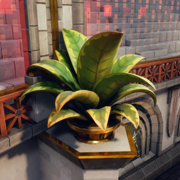 Jungle-like potted plant, because even deathmatch arenas need a softer touch here and there
