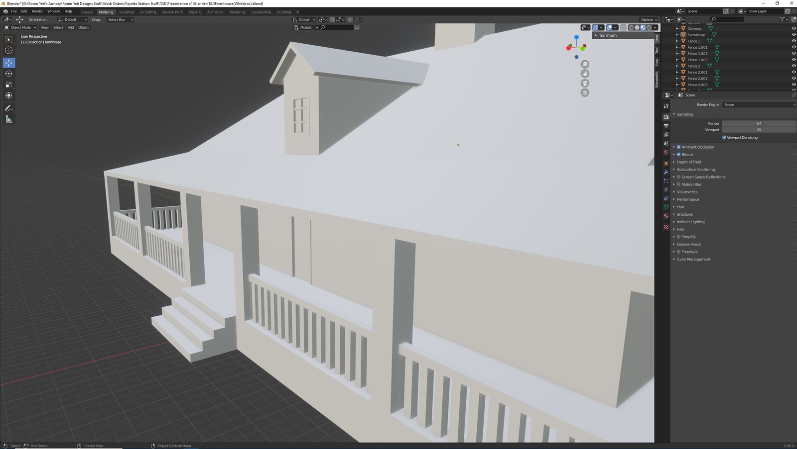 The second angle for the TAD Presentation Farmhouse (Whitebox version)