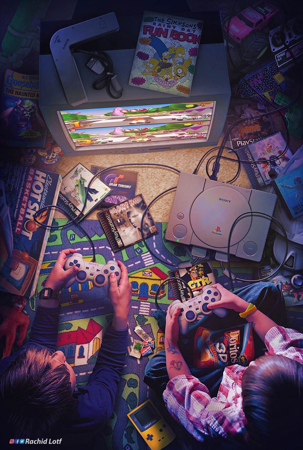 ArtStation - Playstation 1 - Crash Team Racing ( 90s childhood room ), Rachid Lotf