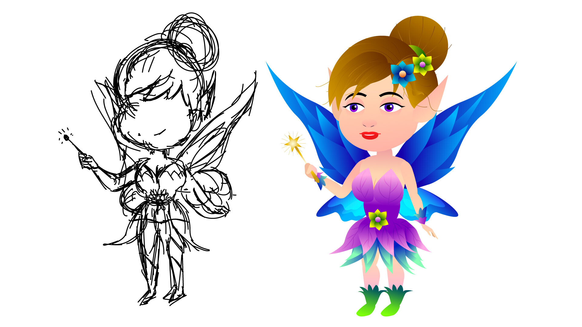 ArtStation - Fairy character design tutorial in Adobe illustrator