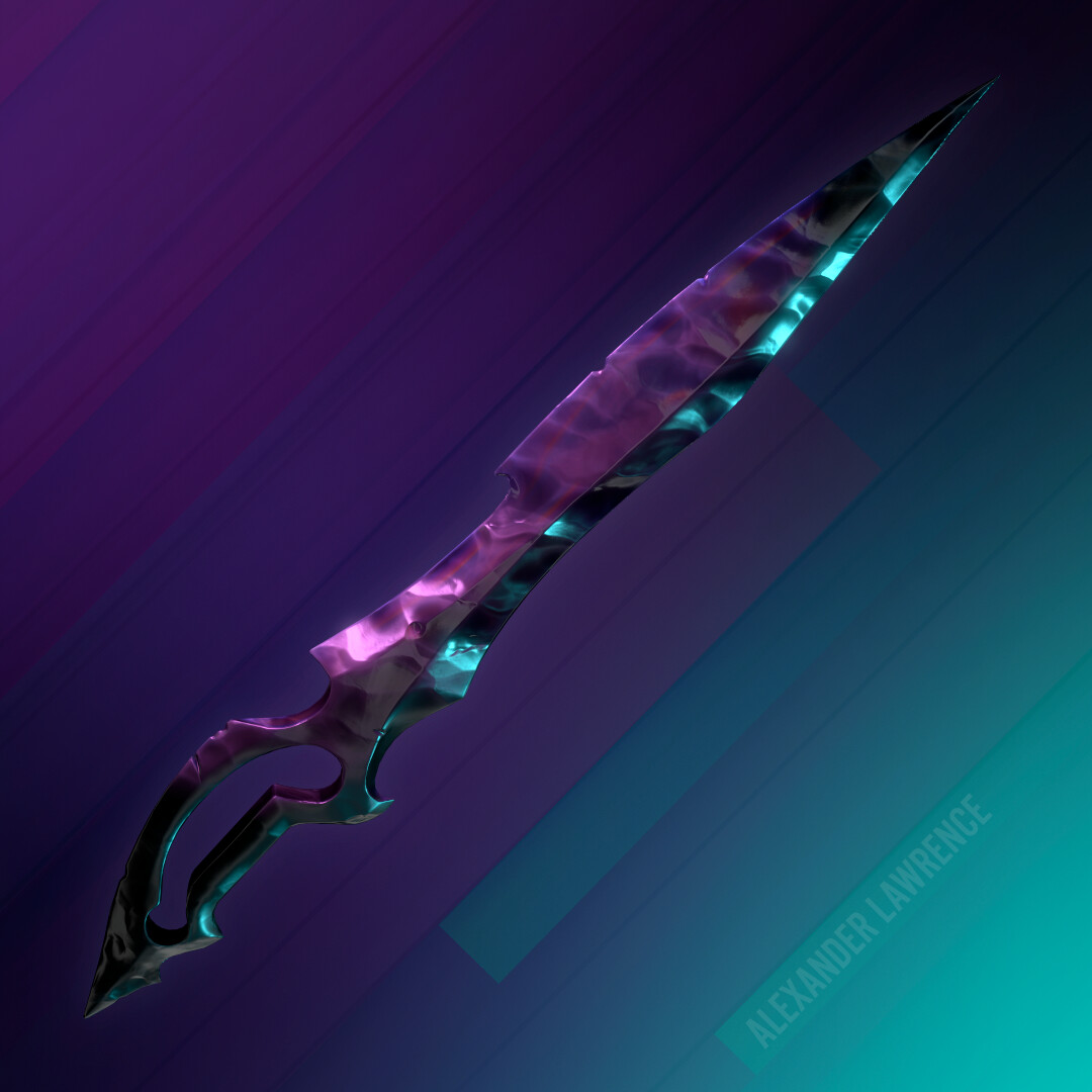 Obsidian one-handed sword. The design of this came from one of the assets in an Epic Games mobile weapons pack that's available for free on Unreal Marketplace. Their version wasn't obsidian, but I liked the shape so much that I just had to do my own take.