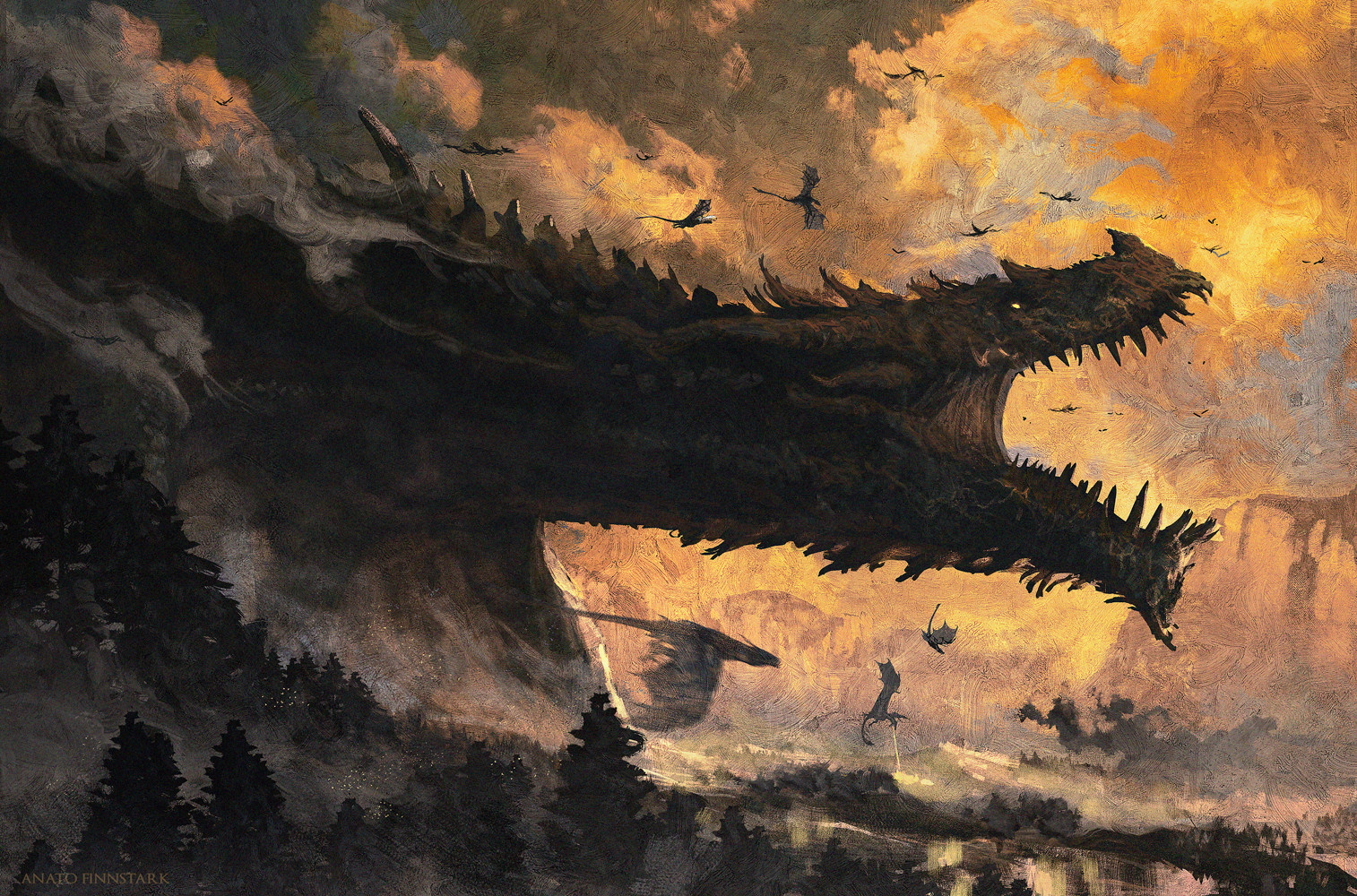 Art by me] Glaurung the Golden and Morgoth for scale : r/Silmarillionmemes