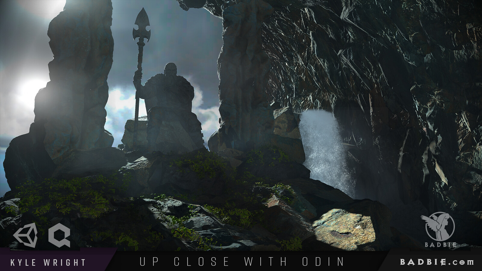 Wonderful statue of Odin found on Turbosquid. Very lucky that it matches closely to my reference.
