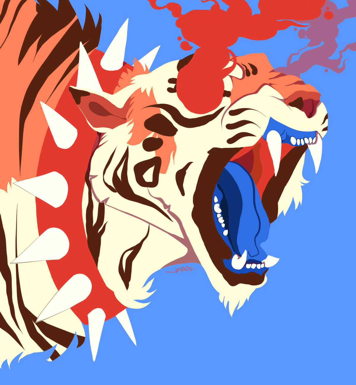 Lineless Tiger Illustration