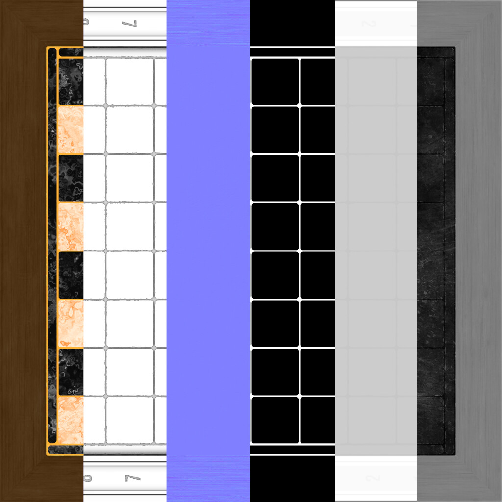 Basecolor, AO, Normal, Metallic, Height, Roughness