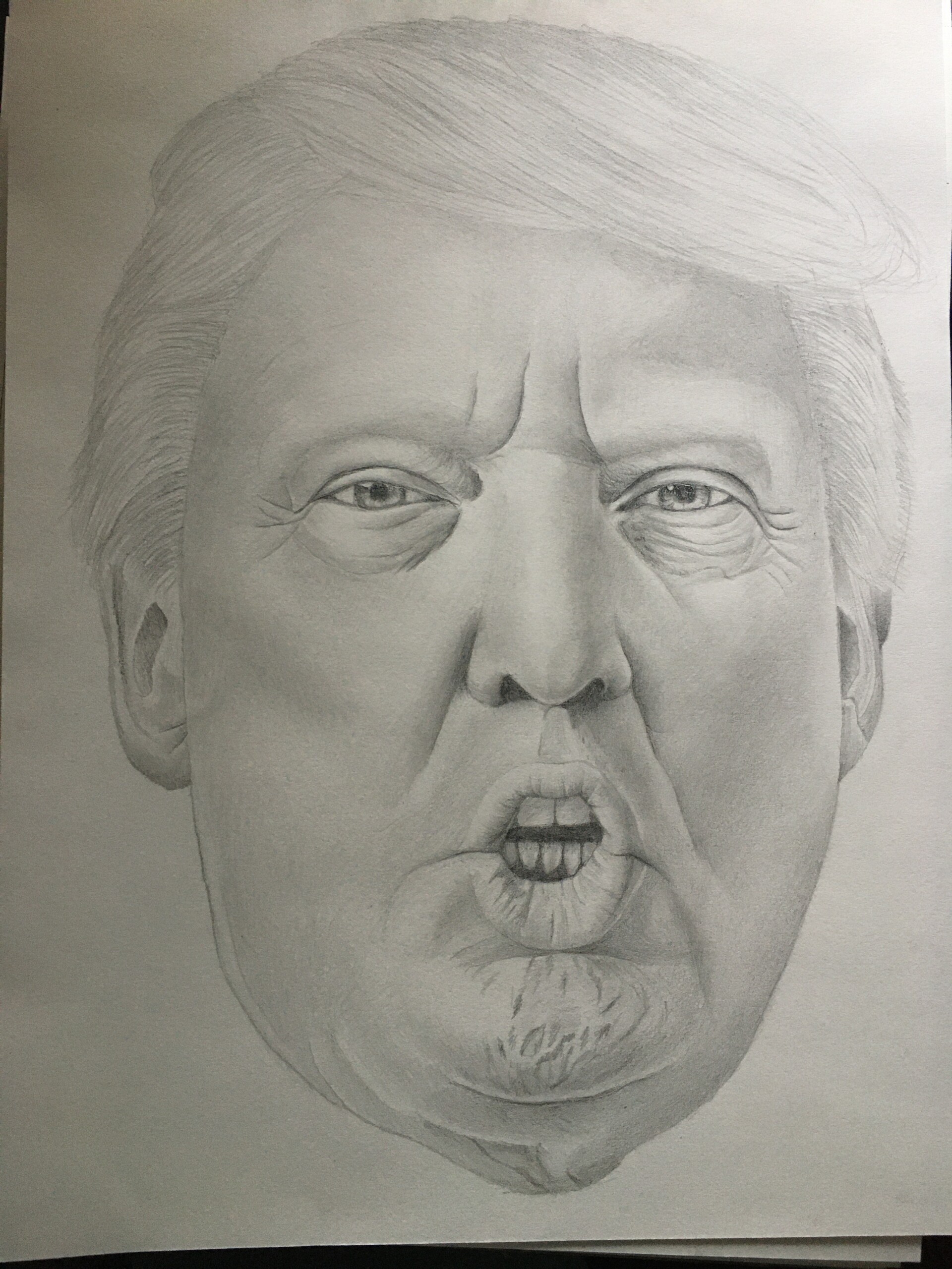 ArtStation - Donald Trump Graphite 4B 10B