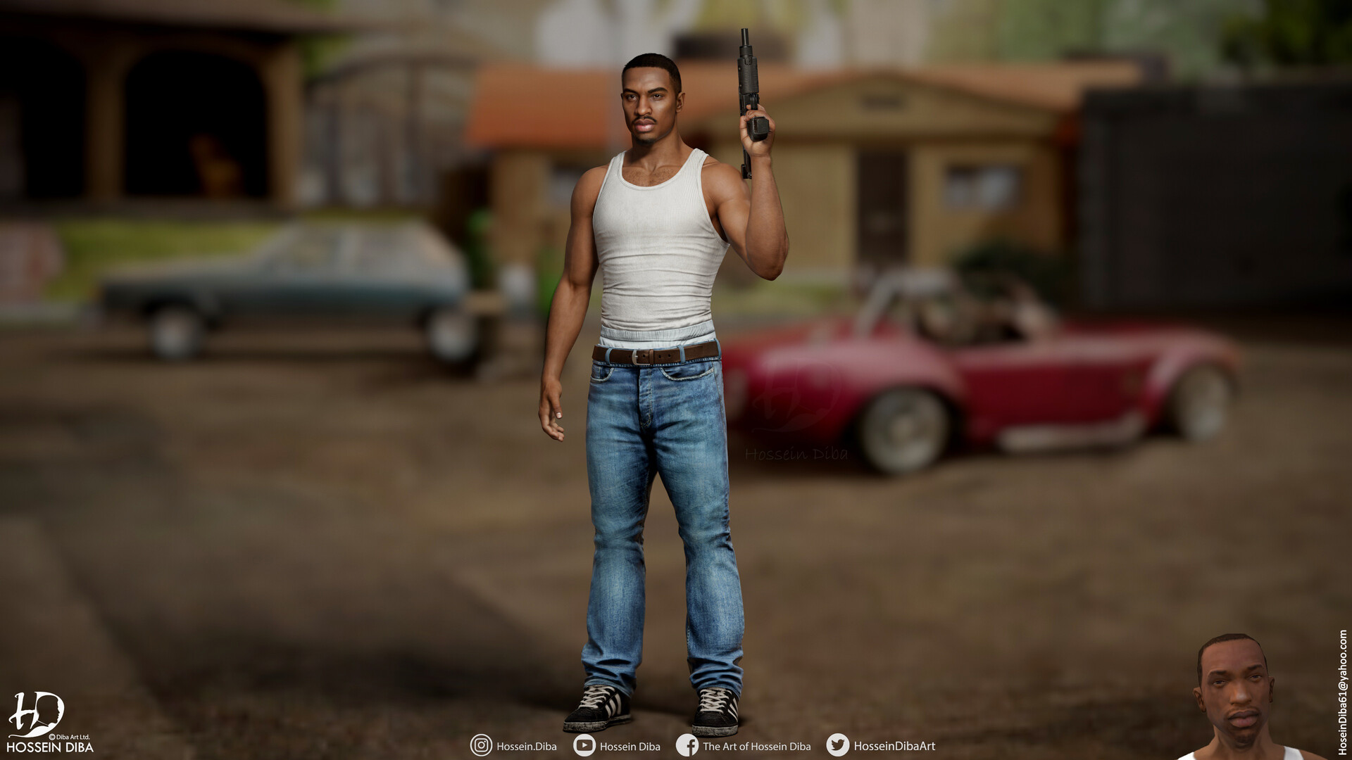 Artstation 3d Model Of Carl Johnson Real Time Hossein Diba