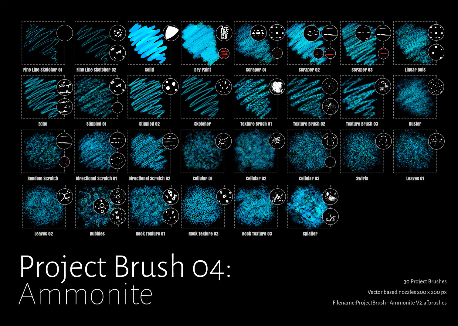Project Brush 04:Ammonite
30 Raster Brushes
