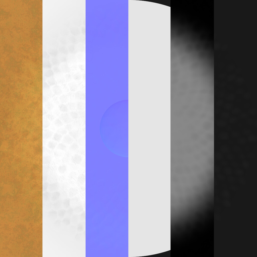 Basecolor, AO, Normal, Metallic, Height, Roughness