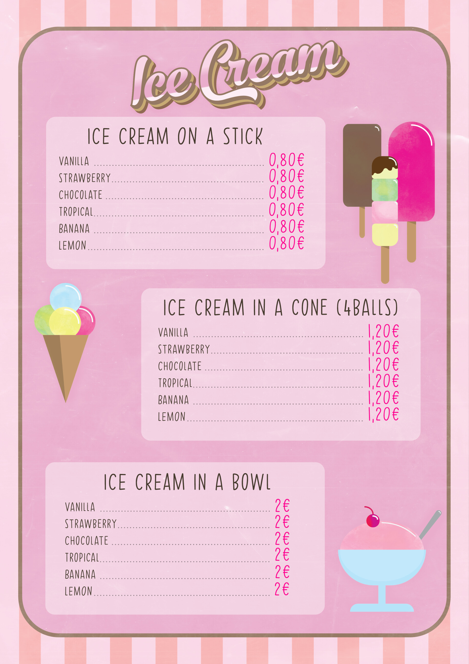 ArtStation UI Asset Ice Cream Shop Menu