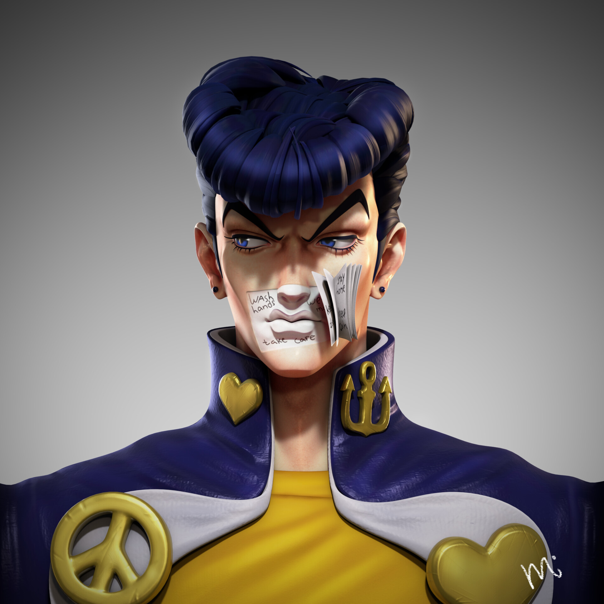 Cute Josuke Fanart Artstation Josuke Stay At Home Inbar Marie Segal artstation josuke stay at home